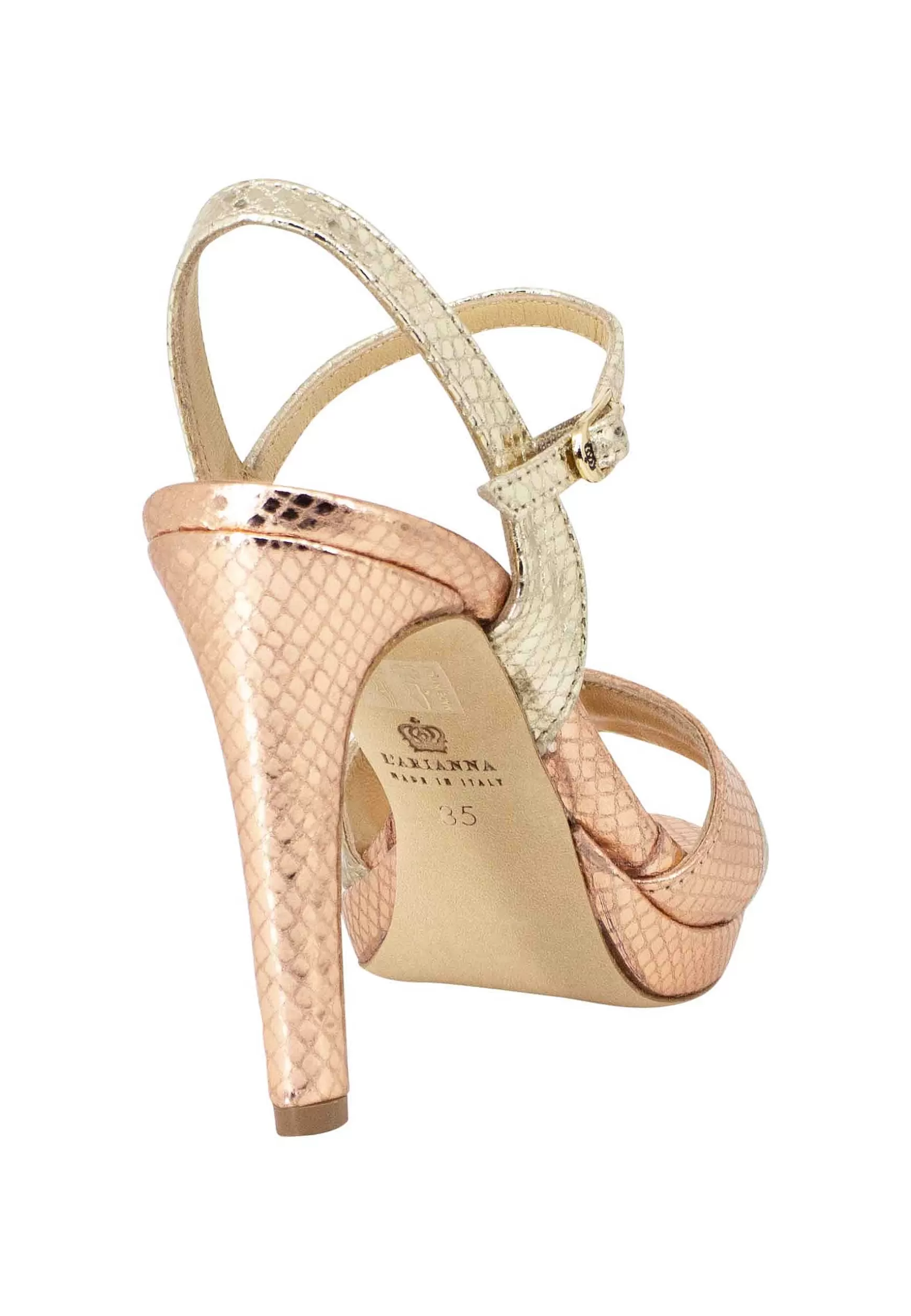 Sandai Donna In Pee aminata Rosa Cipria Con Cinturino Aa Cavigia Tacco Ato E Pateau*L Cheap