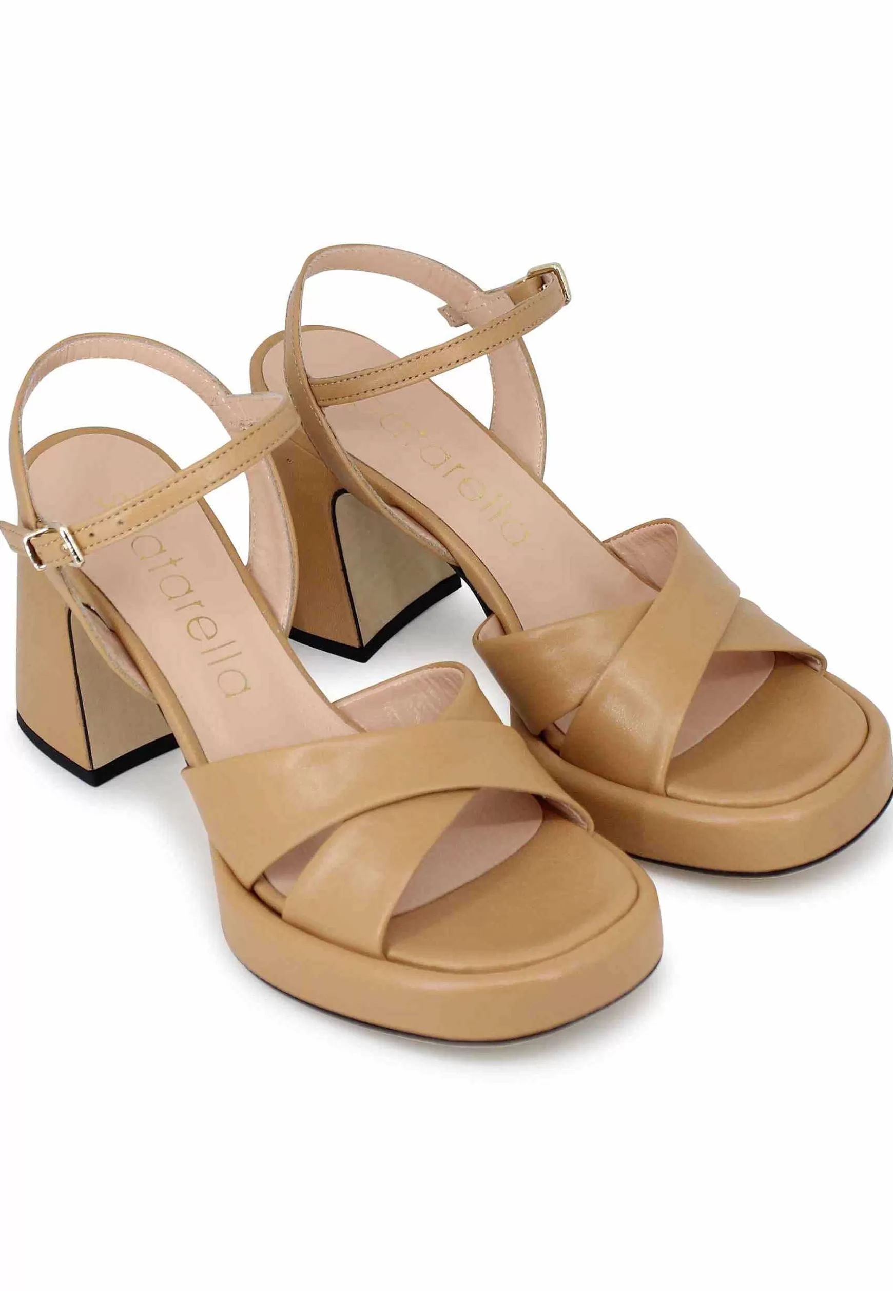 Sandali Donna In Pelle Naturale Con Tacco Alto E Cinturino Alla Caviglia** Best Sale