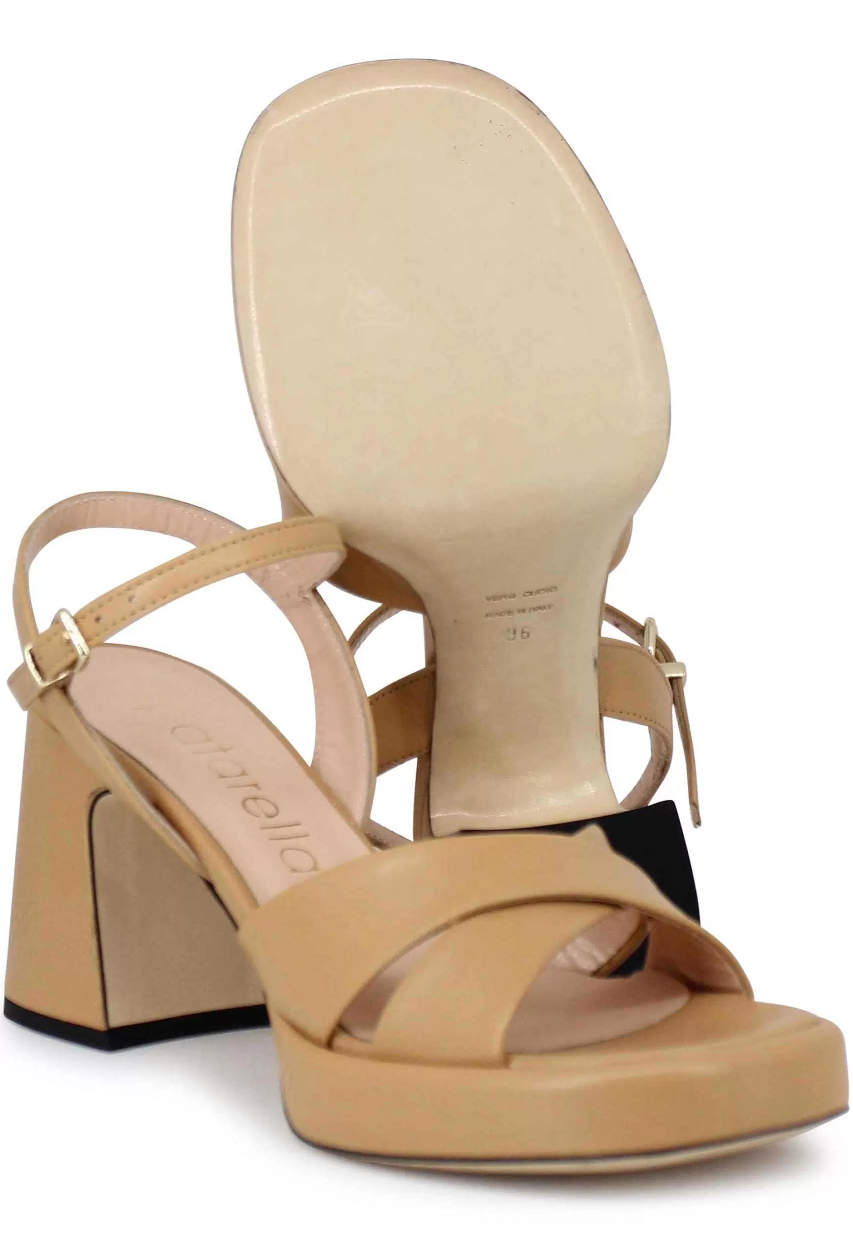 Sandali Donna In Pelle Naturale Con Tacco Alto E Cinturino Alla Caviglia** Best Sale