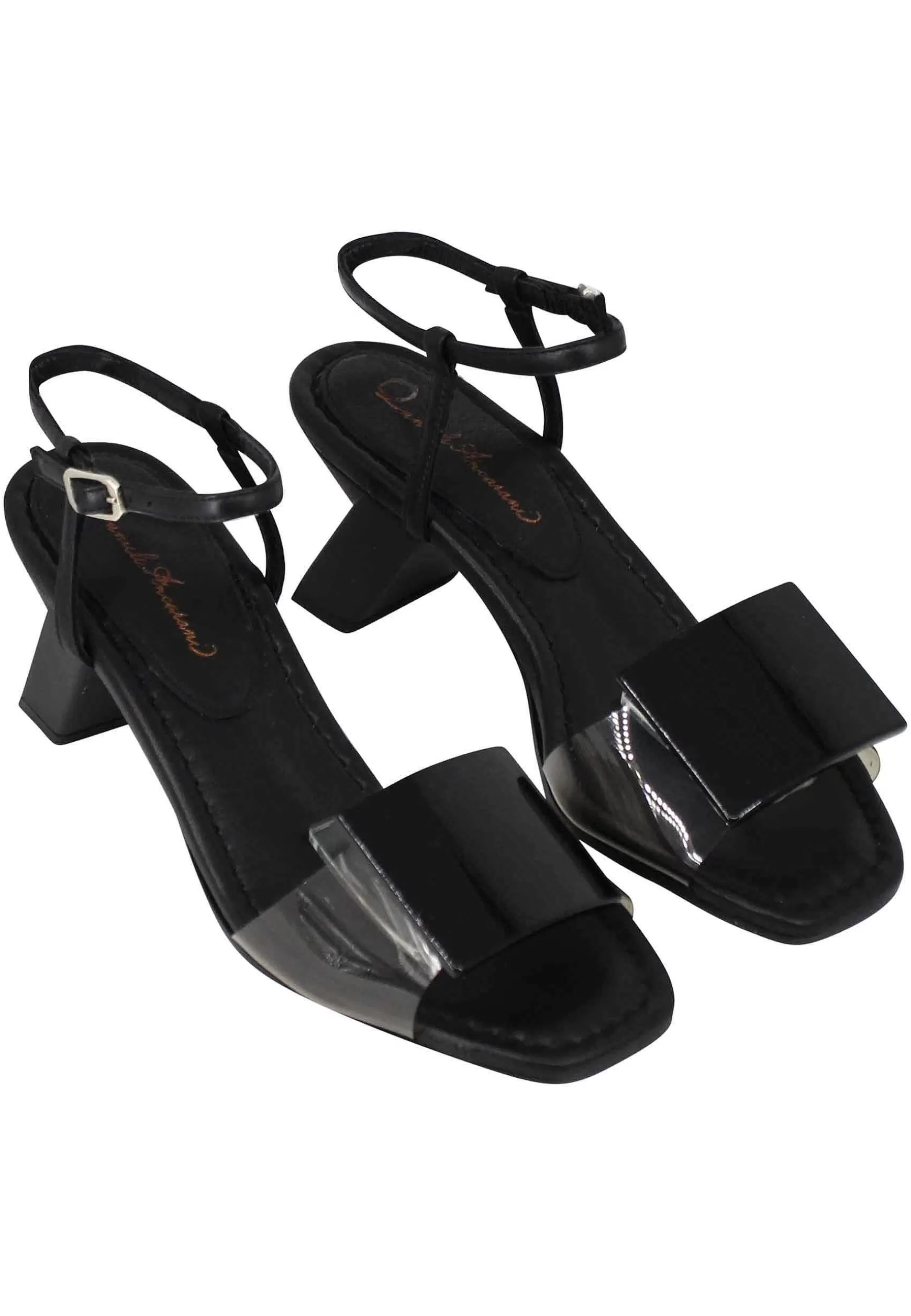 Sandali Donna In Pelle Nera Con Accessorio In Tinta*Daniele Ancarani Hot