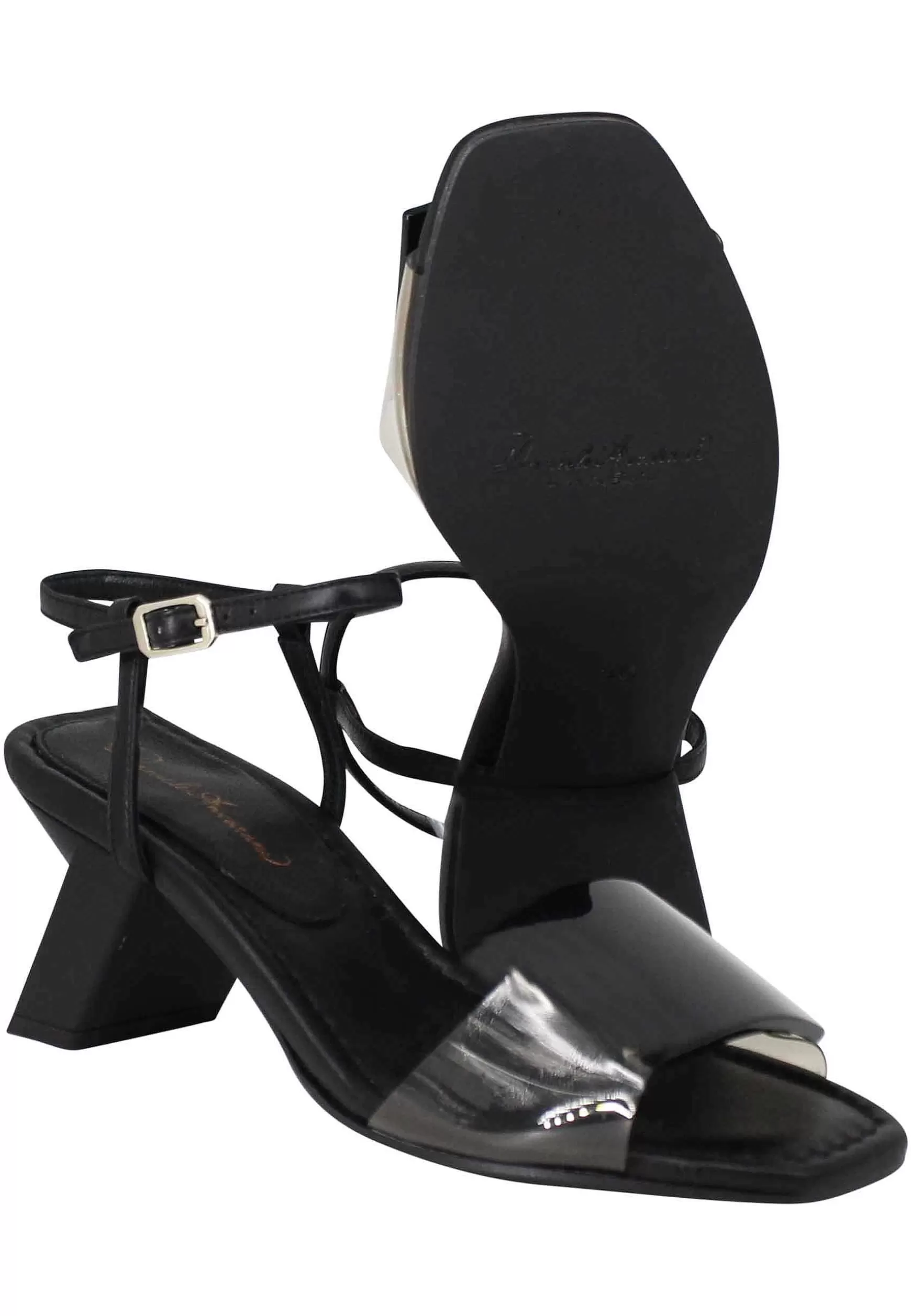 Sandali Donna In Pelle Nera Con Accessorio In Tinta*Daniele Ancarani Hot