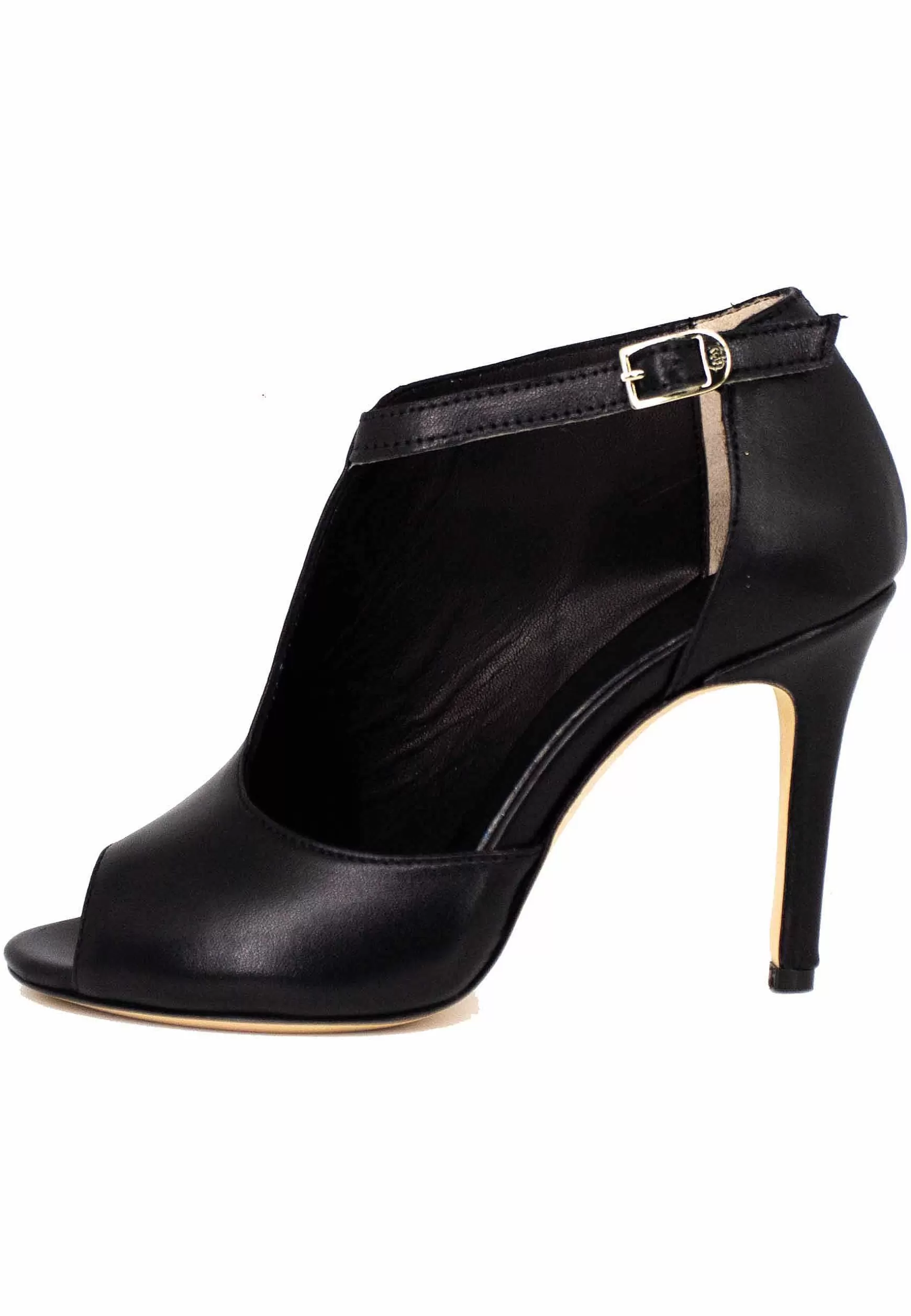 Sandai Donna In Pee Nera Con Cinturino E Tacco Ato*L Fashion