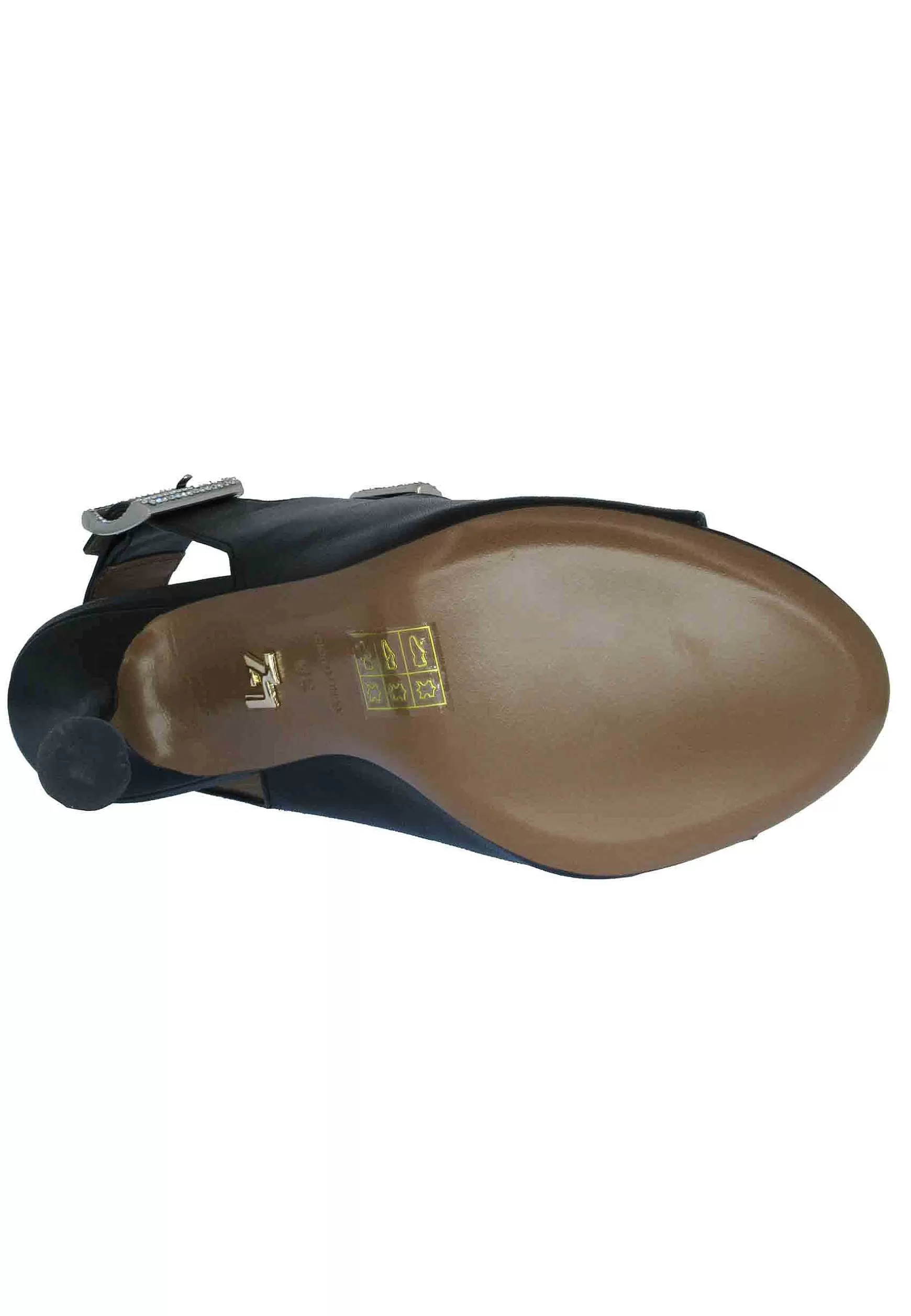 Sandali Donna In Pelle Nera Con Fibbia Strass E Tacco Alto*Lola Cruz Best Sale