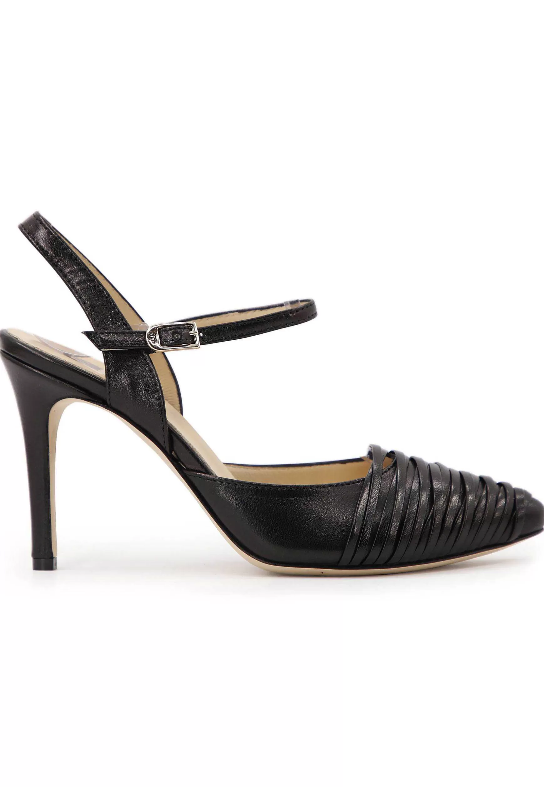Sandai Donna In Pee Nera Con Tacco Ato E Cinturino Aa Cavigia*L Best