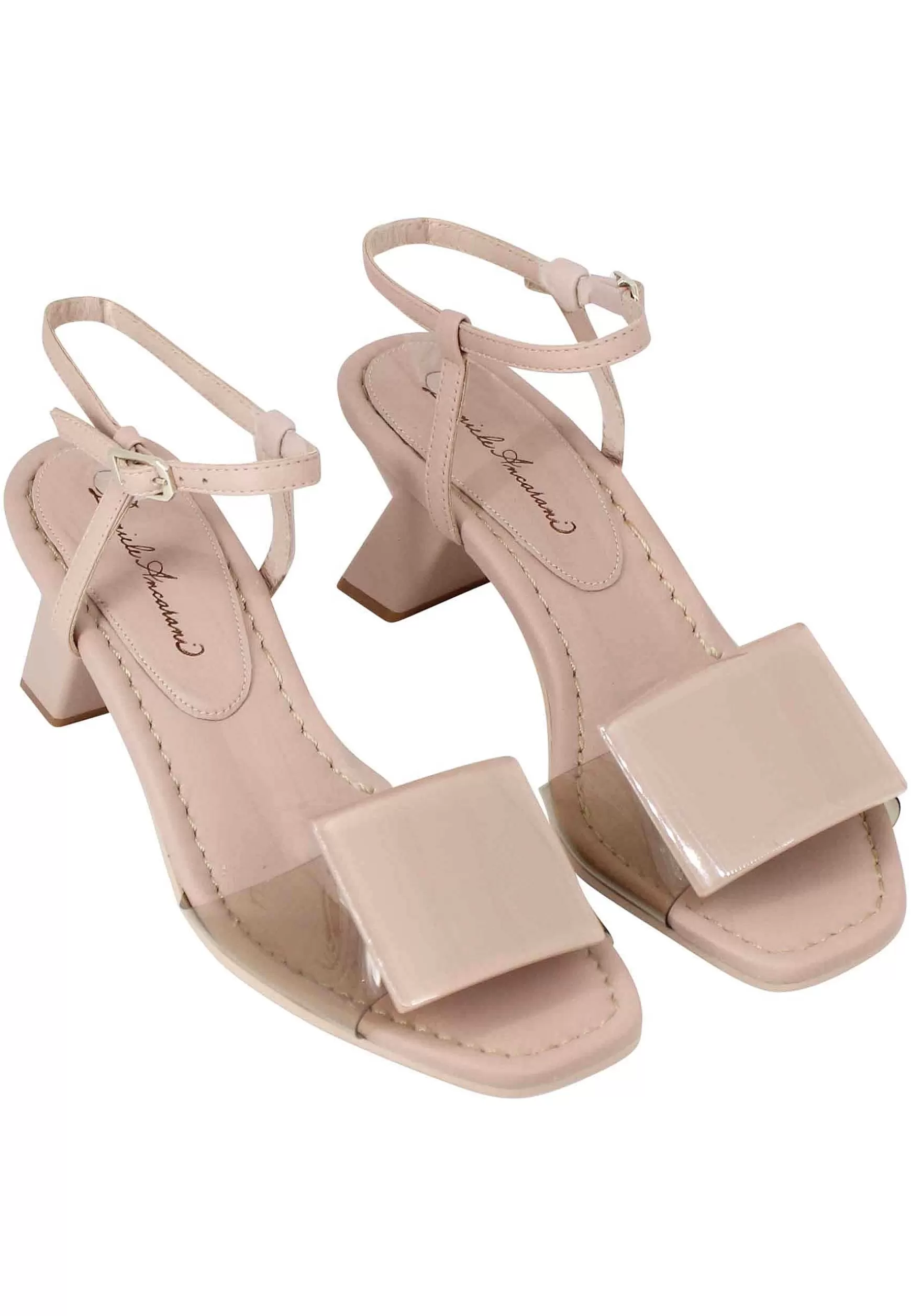 Sandali Donna In Pelle Nude Con Accessorio In Tinta*Daniele Ancarani Outlet
