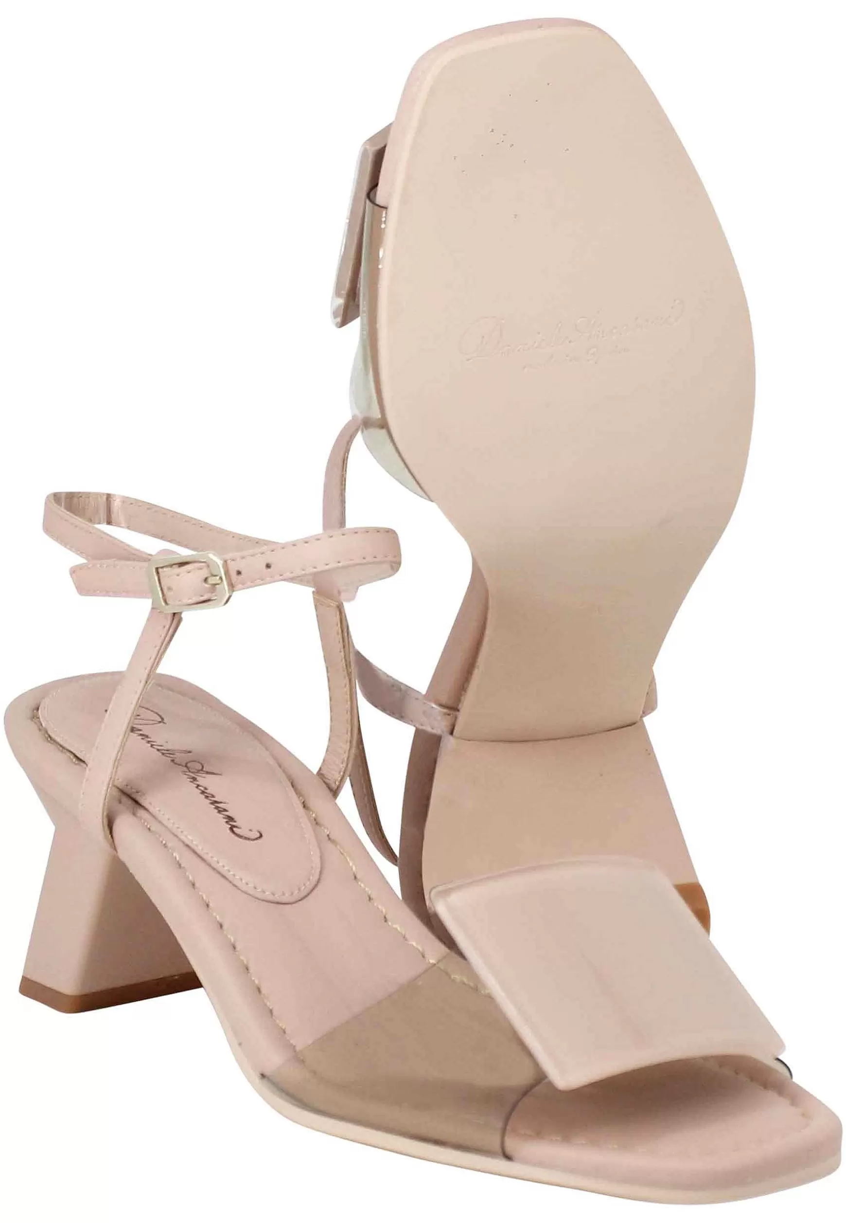 Sandali Donna In Pelle Nude Con Accessorio In Tinta*Daniele Ancarani Outlet