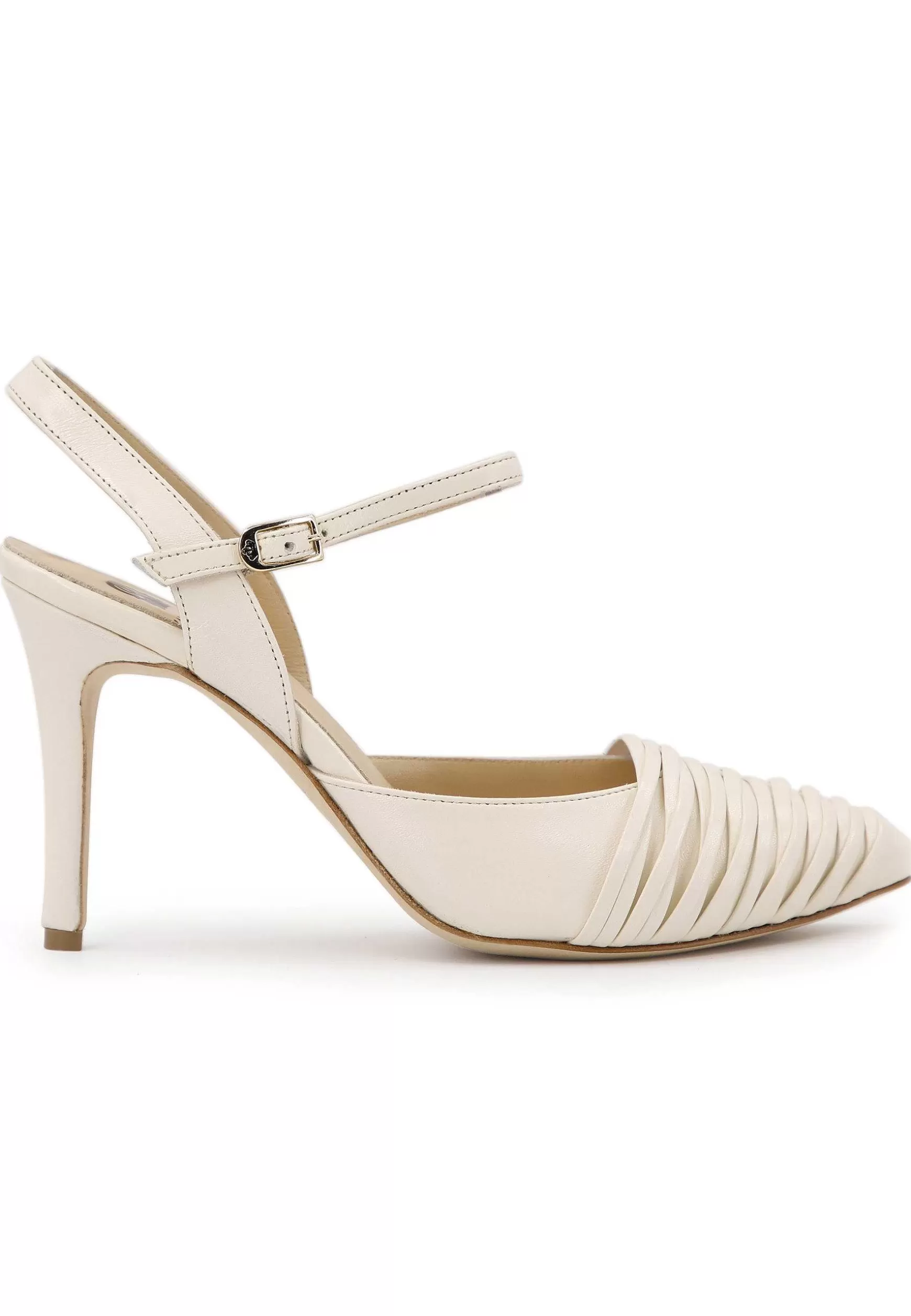 Sandai Donna In Pee Off White Con Tacco Ato E Cinturino Aa Cavigia*L Hot