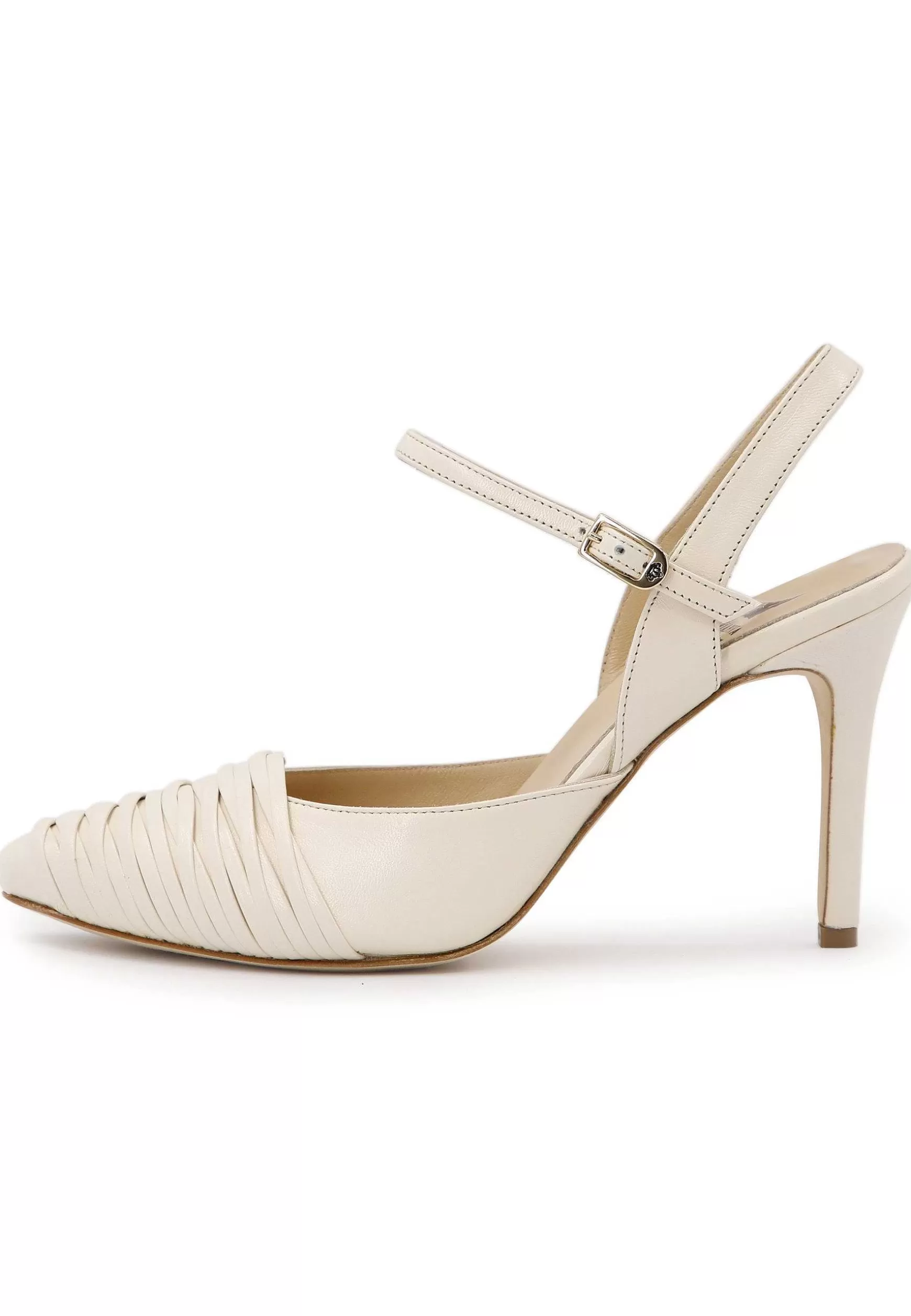 Sandai Donna In Pee Off White Con Tacco Ato E Cinturino Aa Cavigia*L Hot