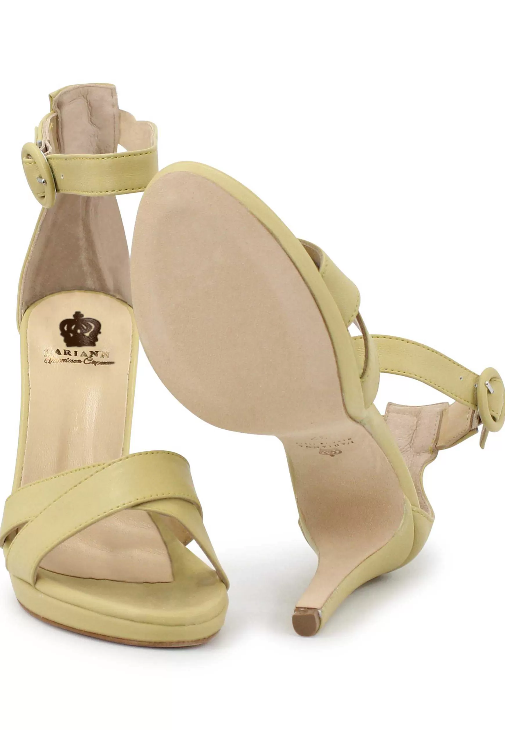 Sandai Donna In Pee Verde Con Tacco Ato E Cinturino Aa Cavigia*L Fashion