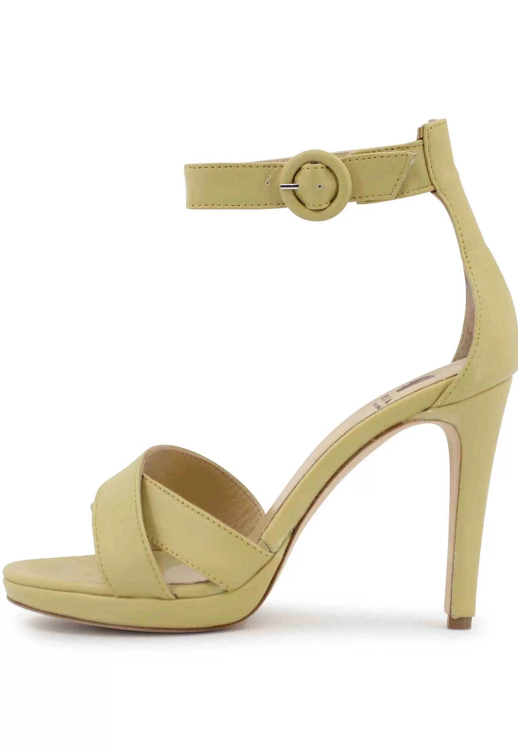 Sandai Donna In Pee Verde Con Tacco Ato E Cinturino Aa Cavigia*L Fashion