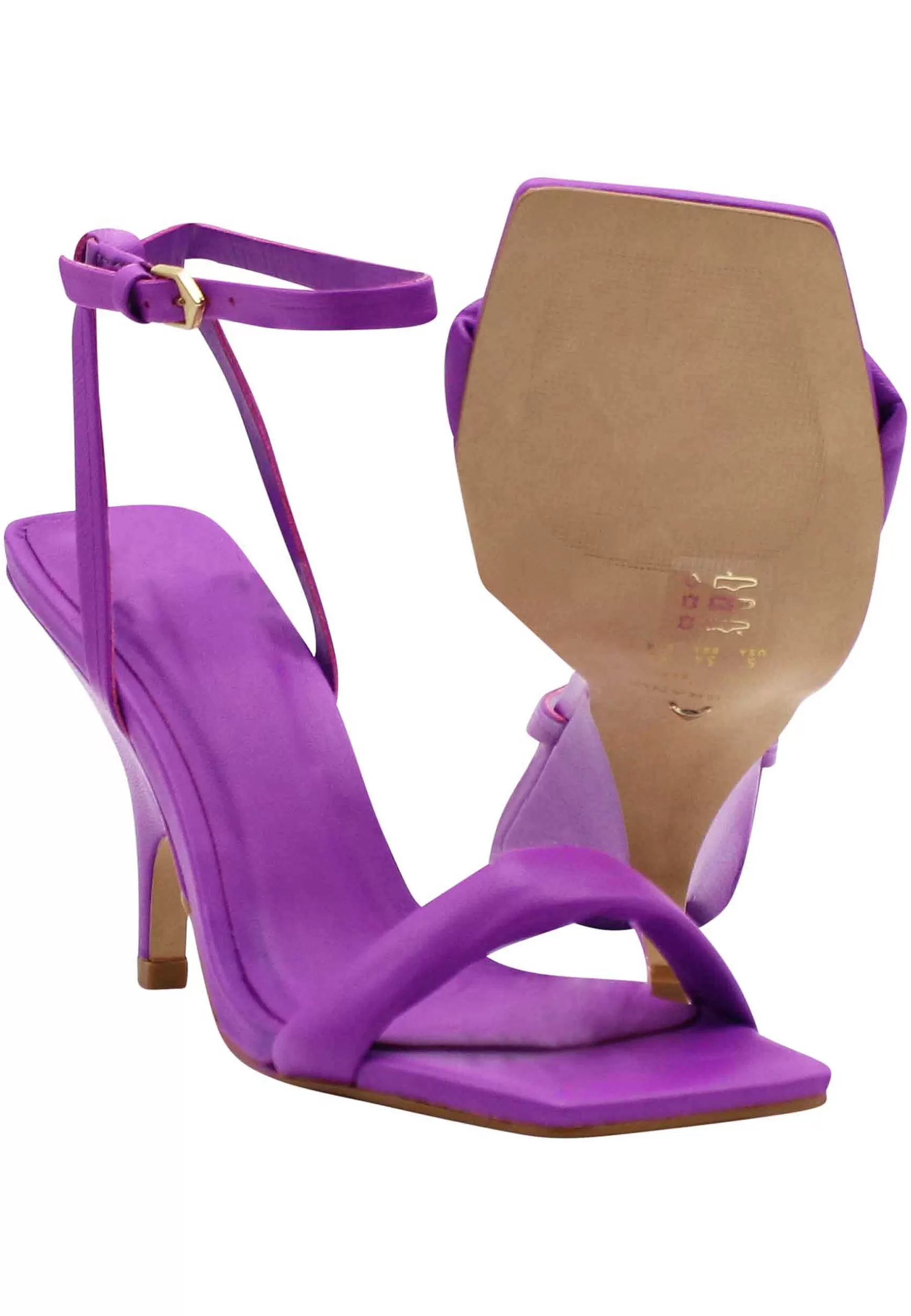 Sandali Donna In Pelle Viola Con Cinturino Alla Caviglia E Zeppa Alta In Tinta*Carrano Flash Sale
