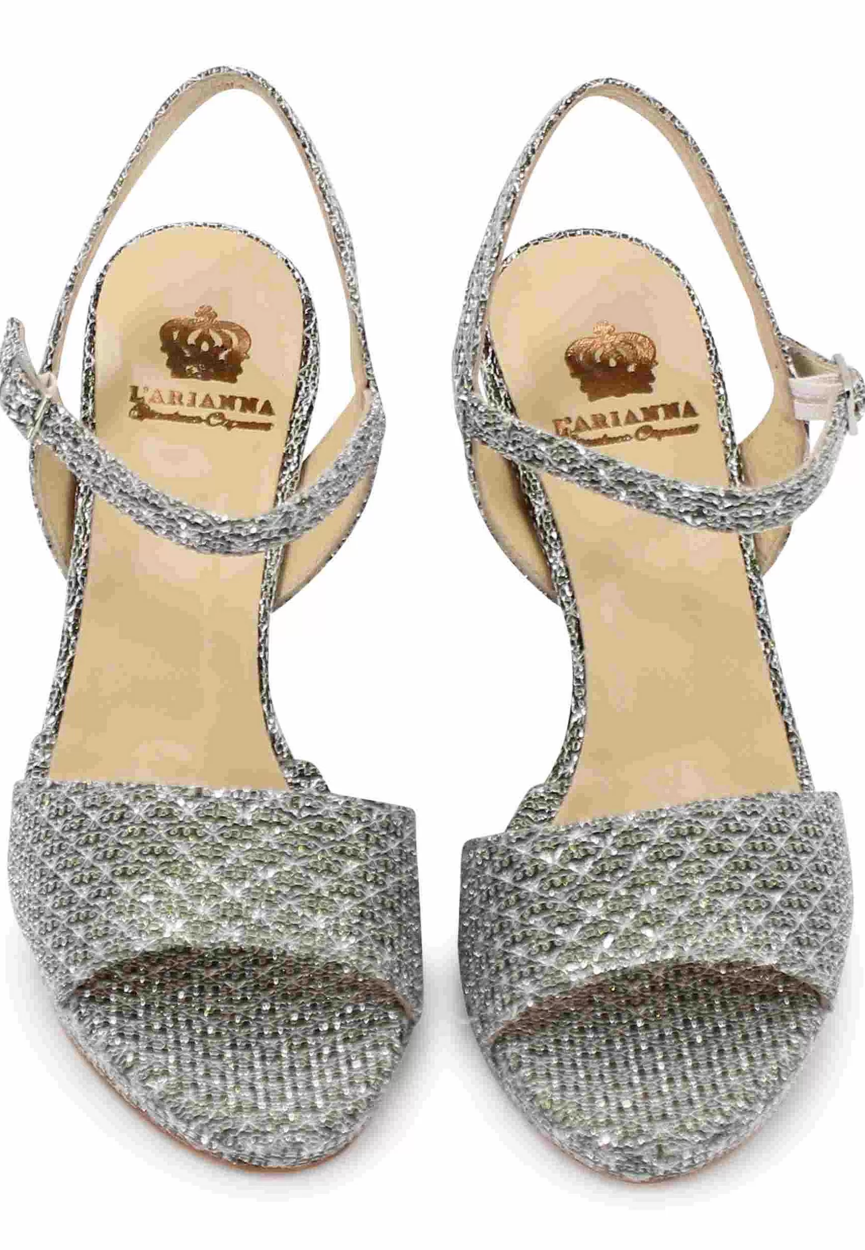 Sandai Donna In Tessuto Argento Con Tacco Ato A Spio*L Sale