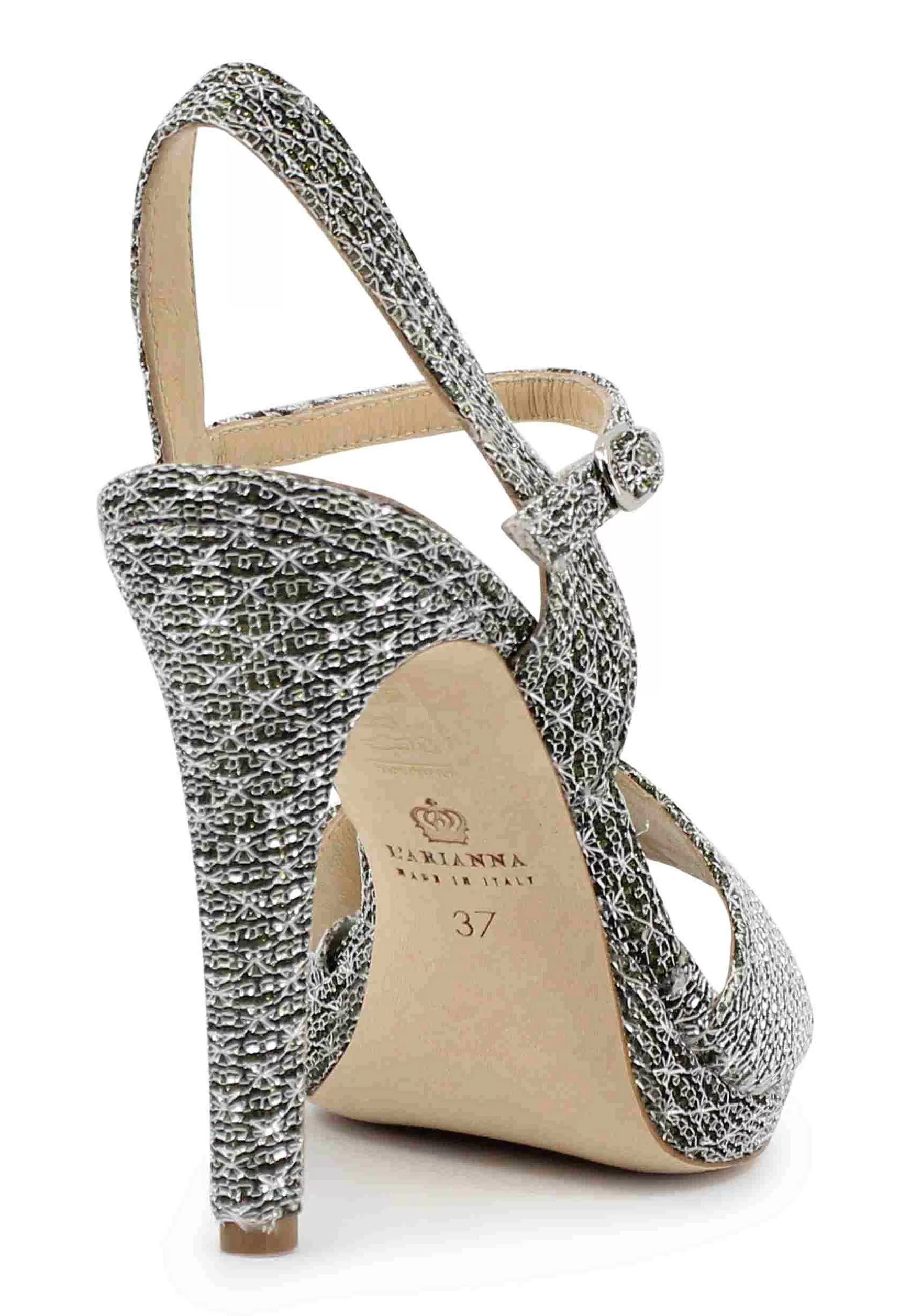 Sandai Donna In Tessuto Argento Con Tacco Ato A Spio*L Sale