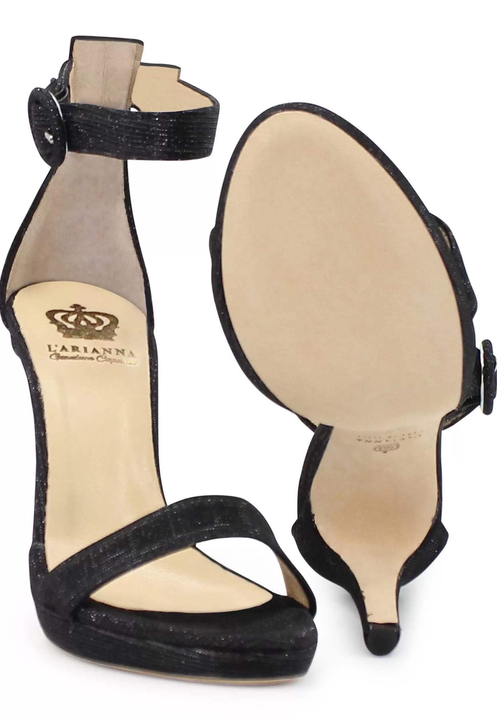 Sandai Donna In Tessuto ame Nero Tacco Ato E Cinturino Aa Cavigia*L Online