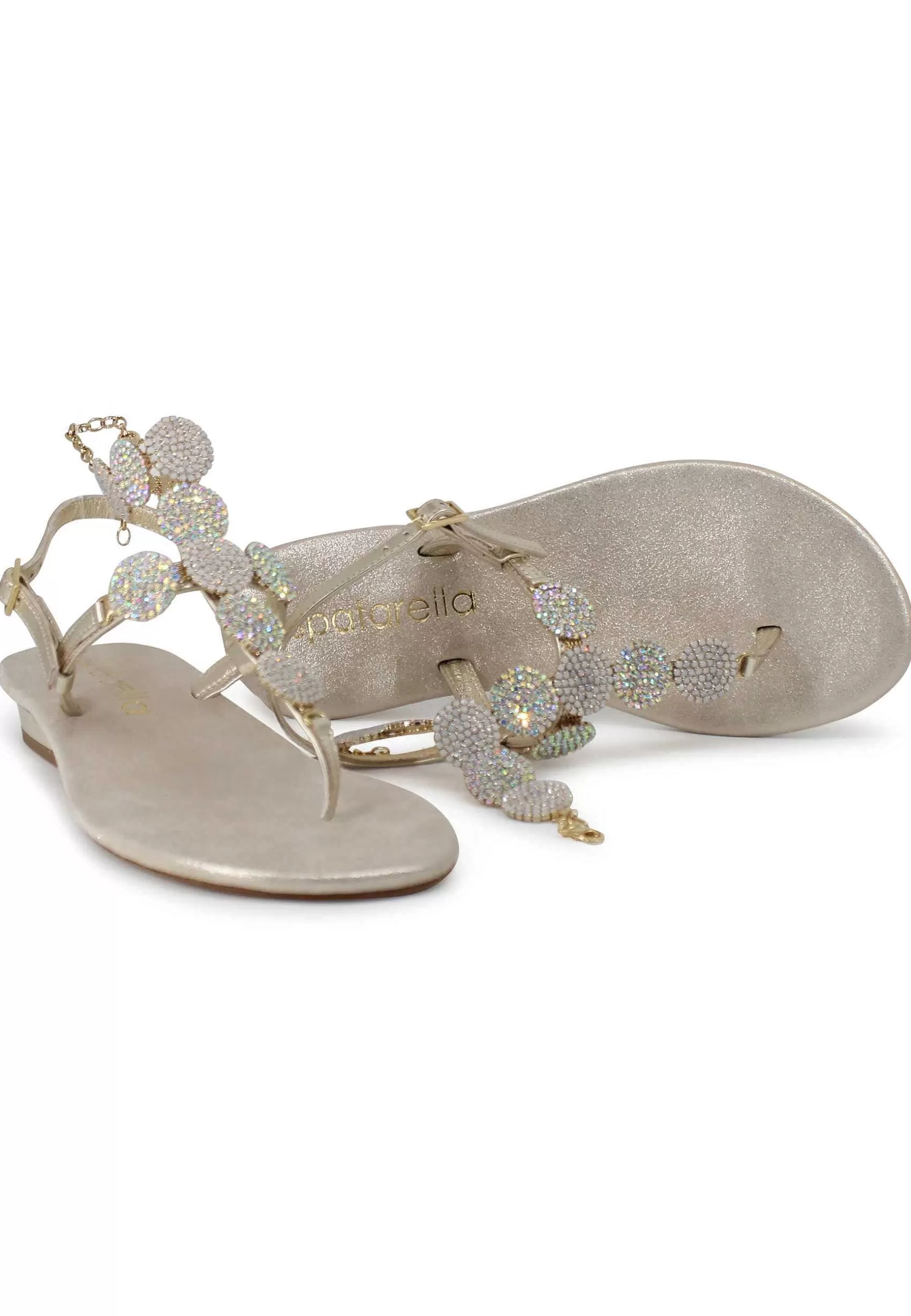 Sandali Donna Infradito Gioiello In Pelle Platino Con Tacco Basso Argento** Shop