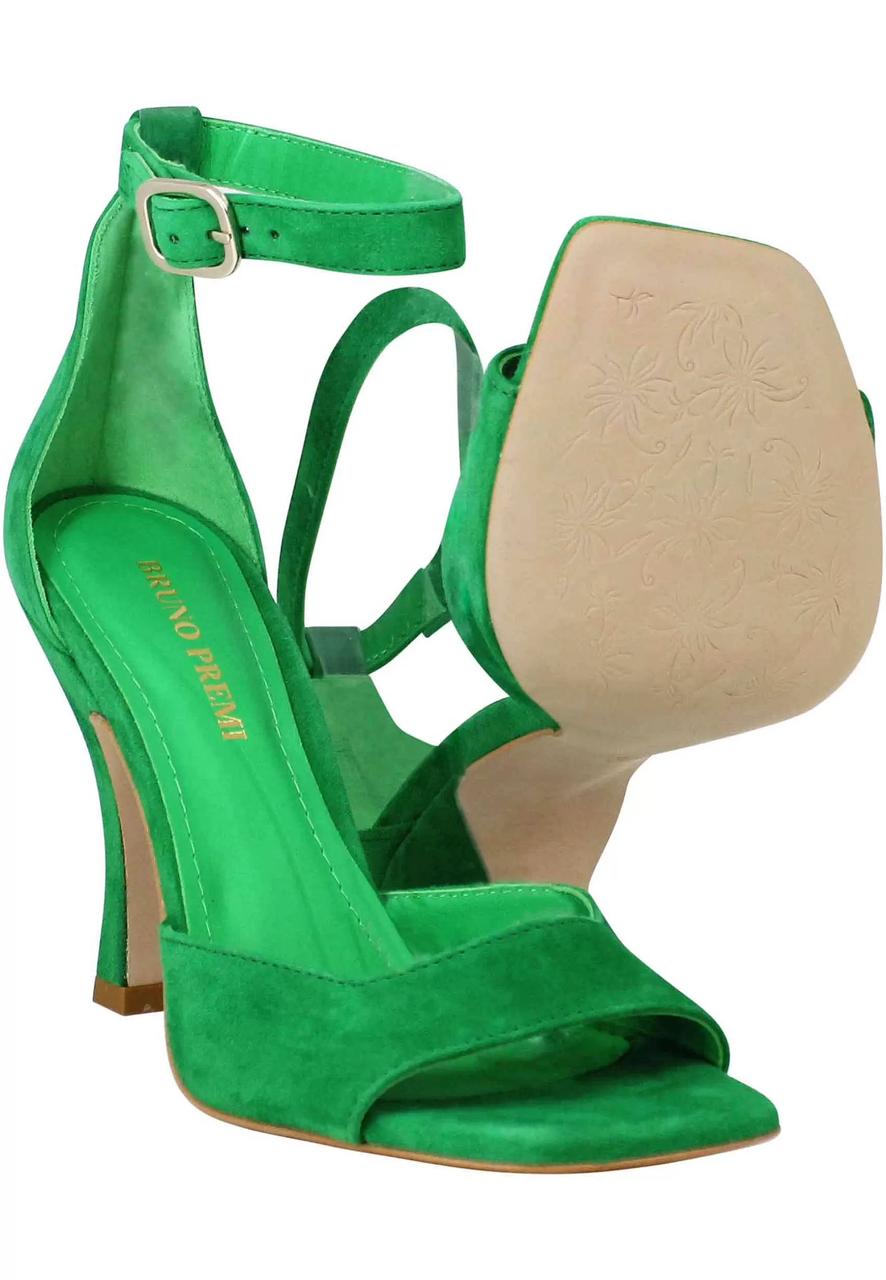 Sandali Donna Soly Lea In Camoscio Verde Con Cinturino Alla Caviglia*Bruno Premi Hot