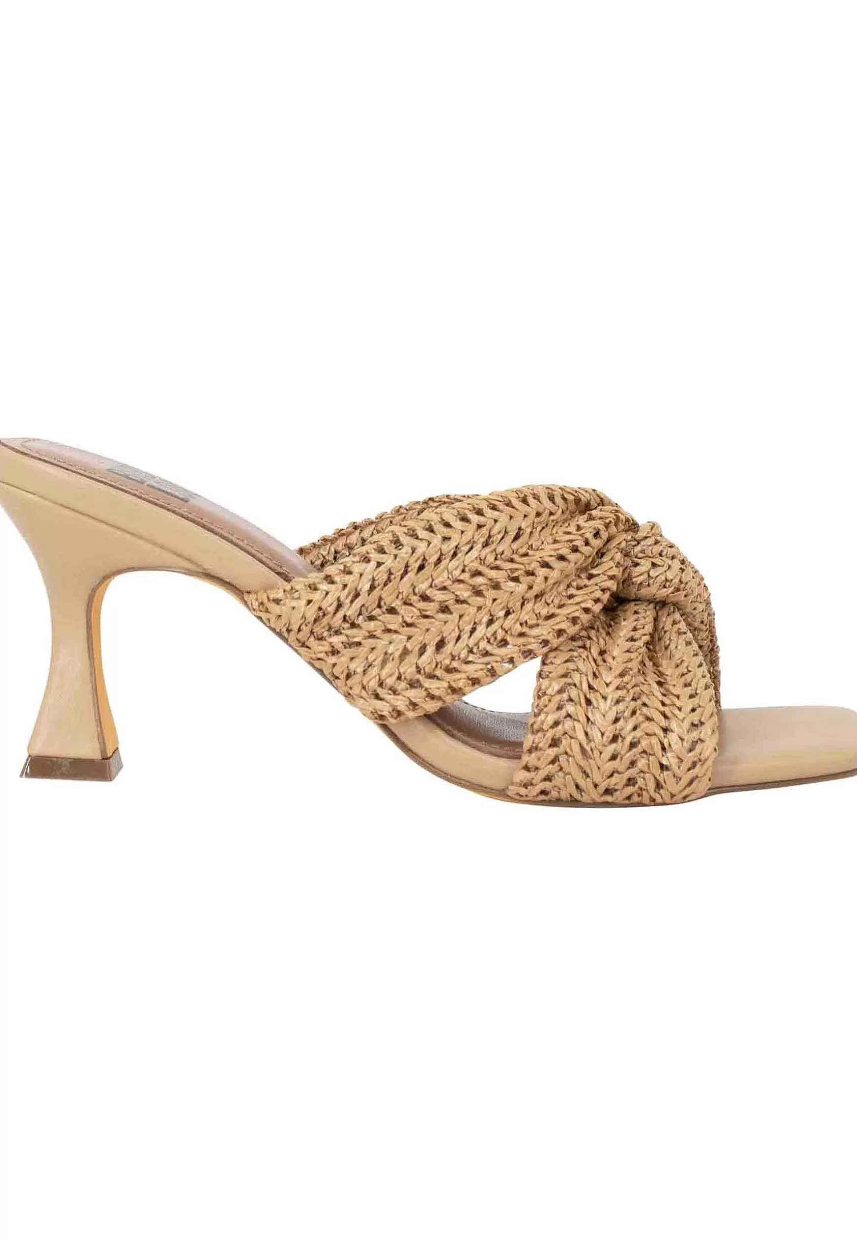 Sandali Donna Suize Tacco Alto In Pelle E Tessuto Cuoio Con Punta Quadra*Bibi Lou Shop