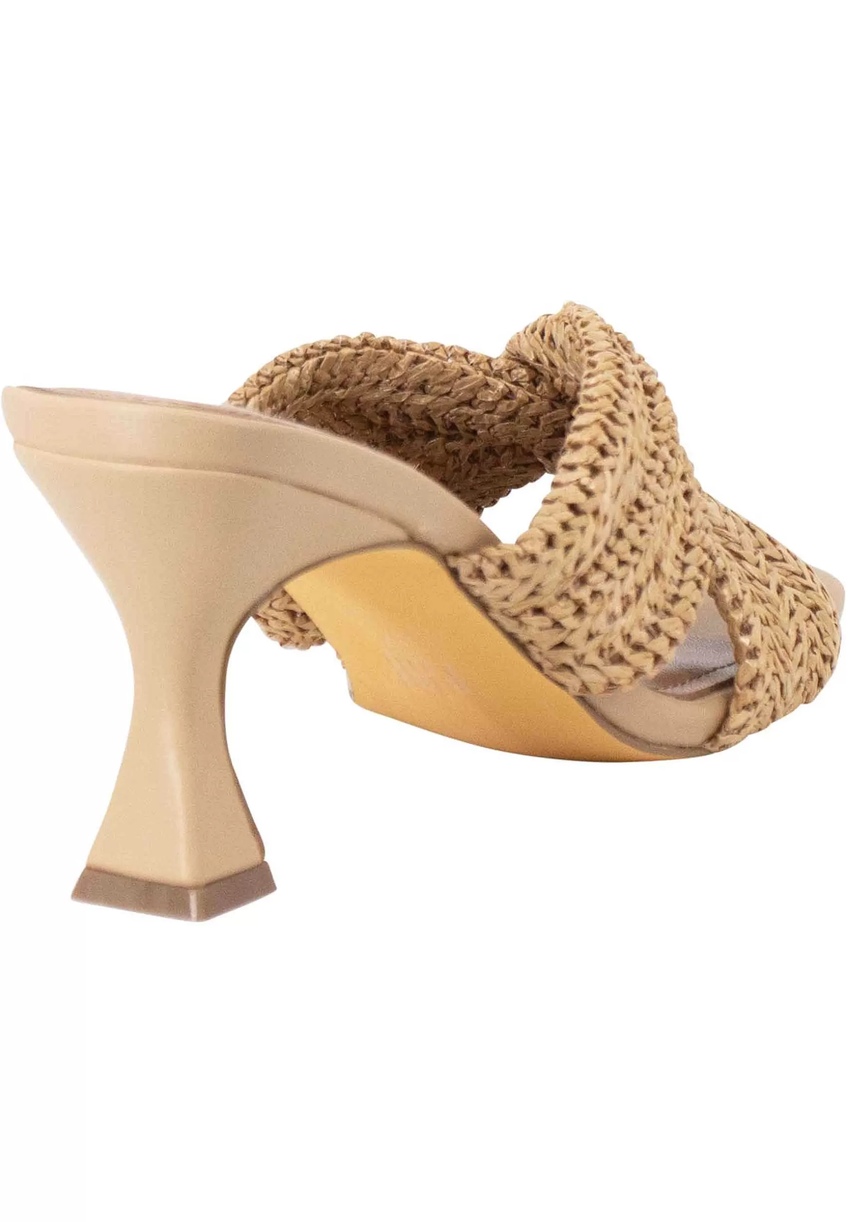 Sandali Donna Suize Tacco Alto In Pelle E Tessuto Cuoio Con Punta Quadra*Bibi Lou Shop