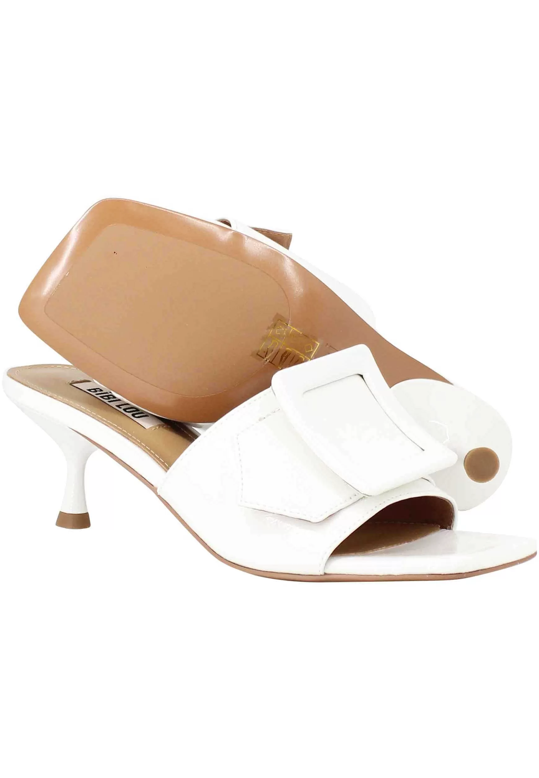 Sandali Donna Susan In Pelle Bianca Con Fibbia In Tinta*Bibi Lou Hot