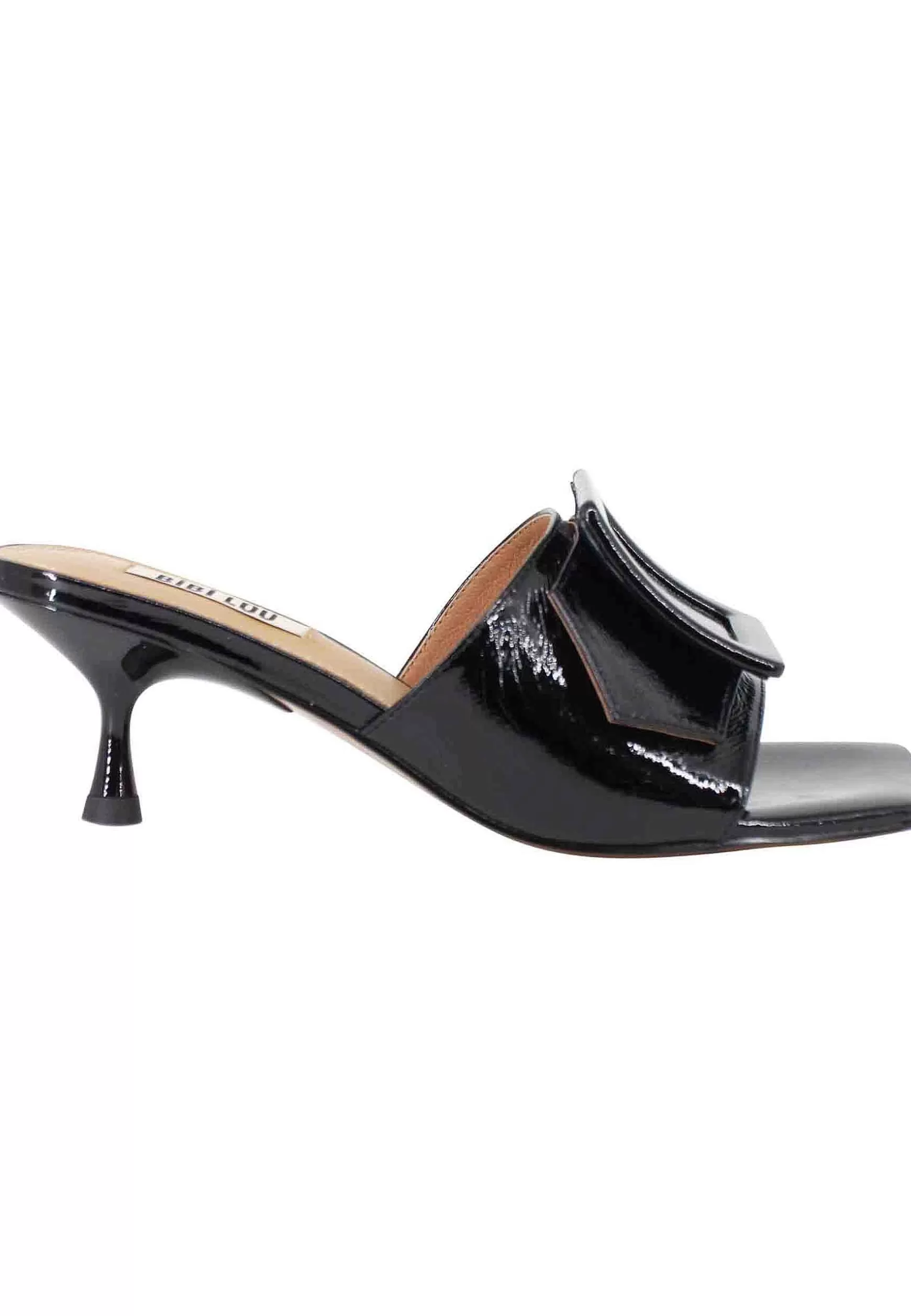 Sandali Donna Susan In Pelle Nera Con Fibbia In Tinta*Bibi Lou Outlet