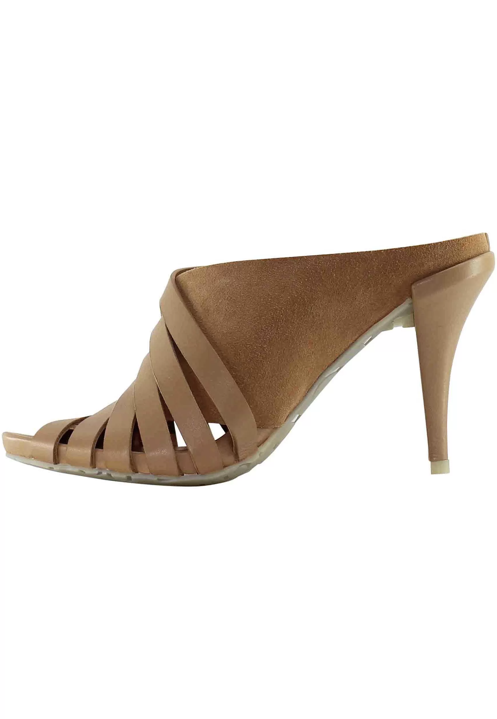 Sandali Donna Yeraldi In Pelle E Camoscio Cuoio Tono Su Tono E Tacco Alto*Pedro Garcia Flash Sale