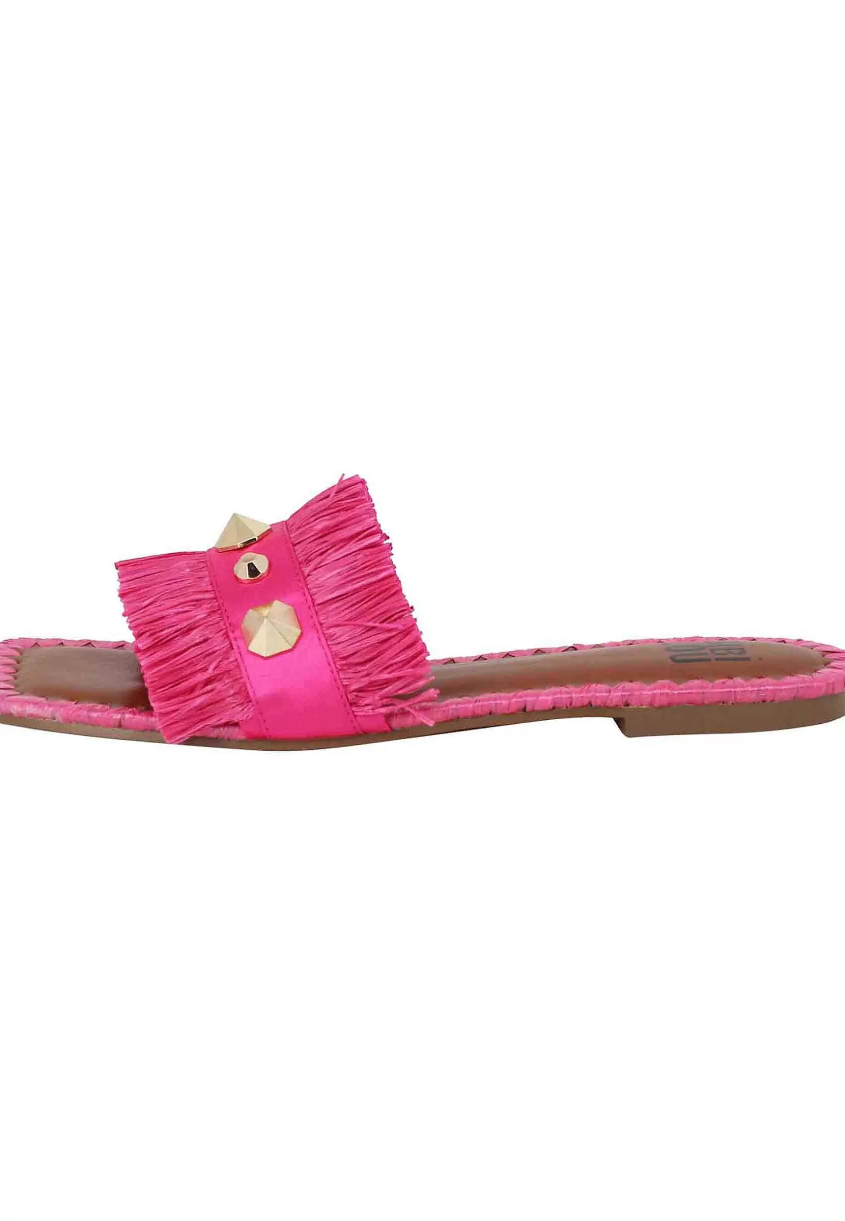 Sandali Flat Alexis Donna Tessuto Sfrangiato Fuxia Con Borchie*Bibi Lou Best Sale