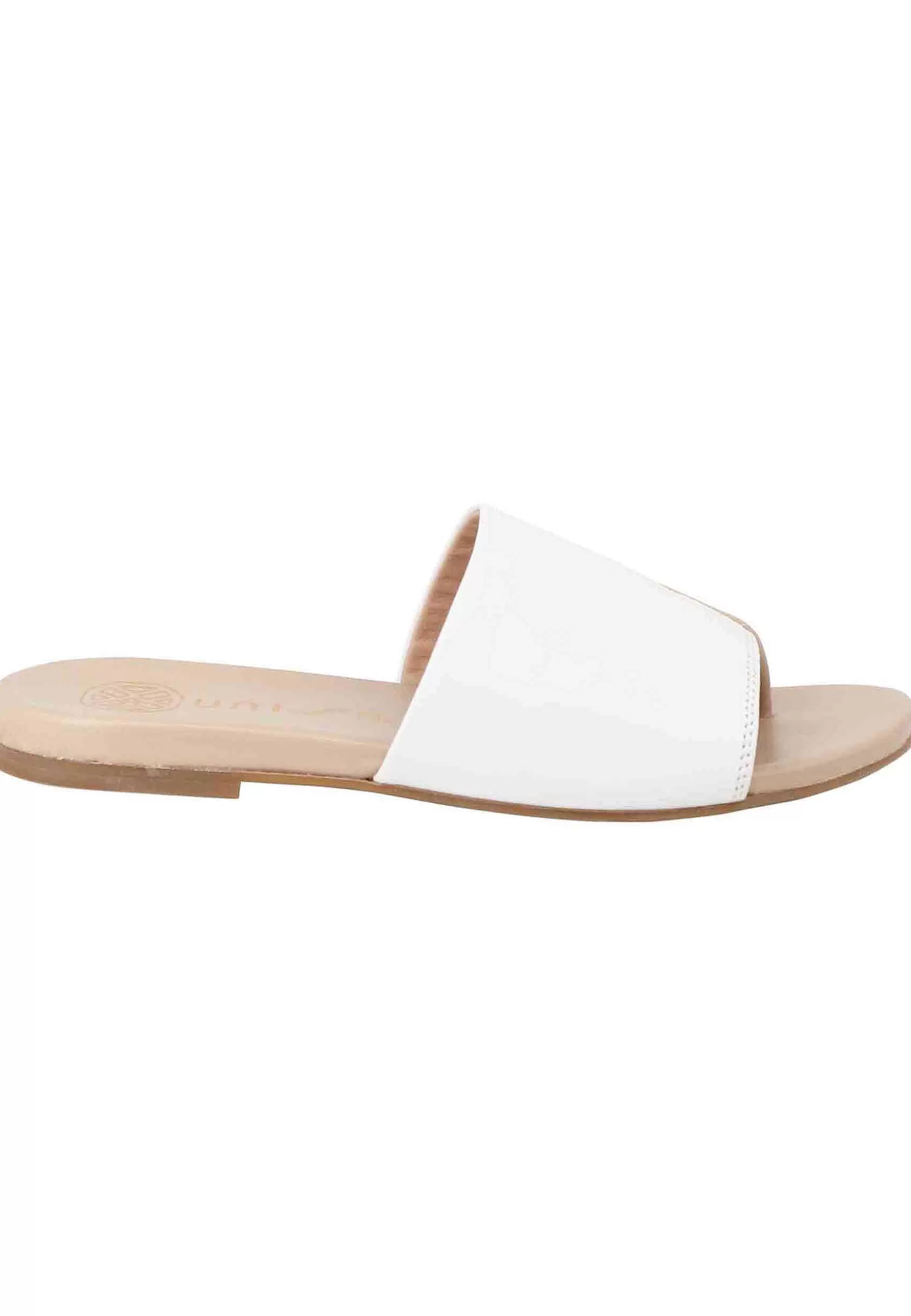 Sandali Flat Infradio Donna In Pelle Bianca Con Suola In Gomma*Unisa Discount