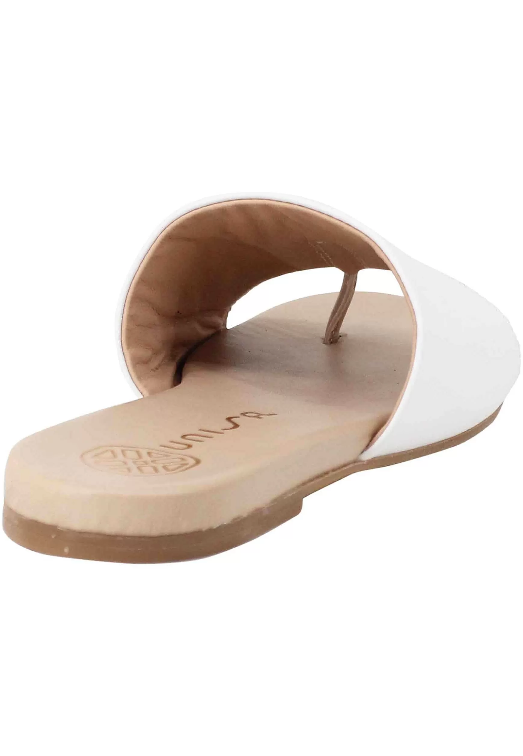 Sandali Flat Infradio Donna In Pelle Bianca Con Suola In Gomma*Unisa Discount