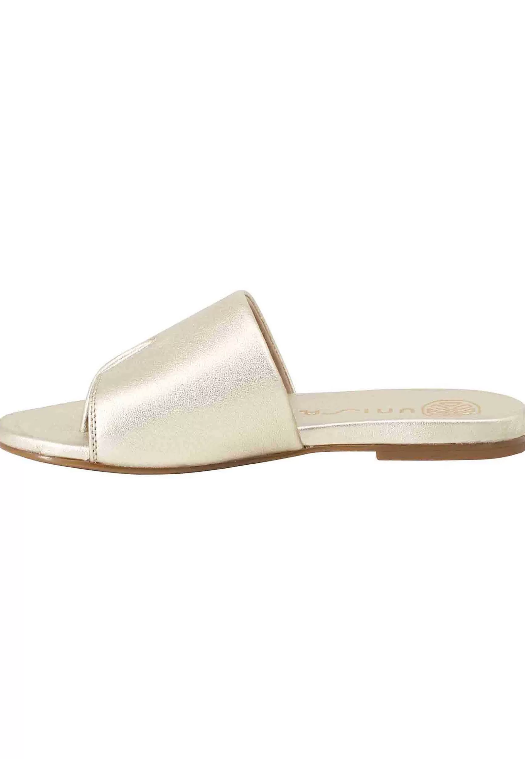 Sandali Flat Infradio Donna In Pelle Laminata Platino Con Suola In Gomma*Unisa Cheap