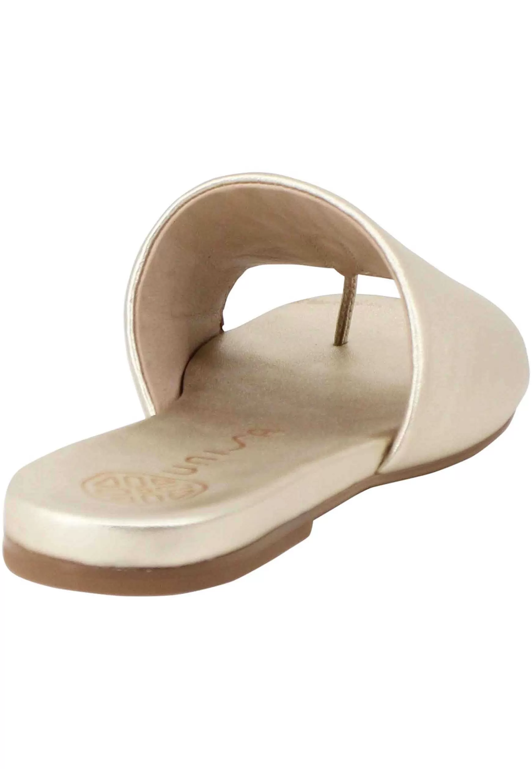 Sandali Flat Infradio Donna In Pelle Laminata Platino Con Suola In Gomma*Unisa Cheap
