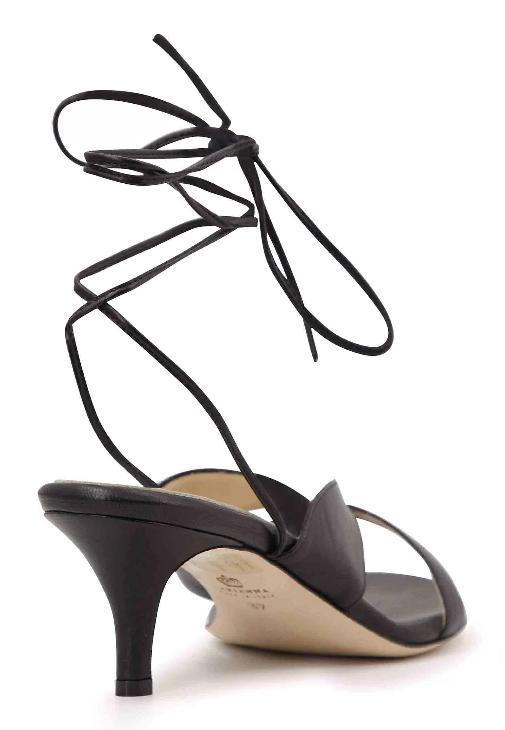 Sandai Infradito Donna In Pee Nera Con accetti Aa Cavigia E Suoa In Cuoio*L Fashion