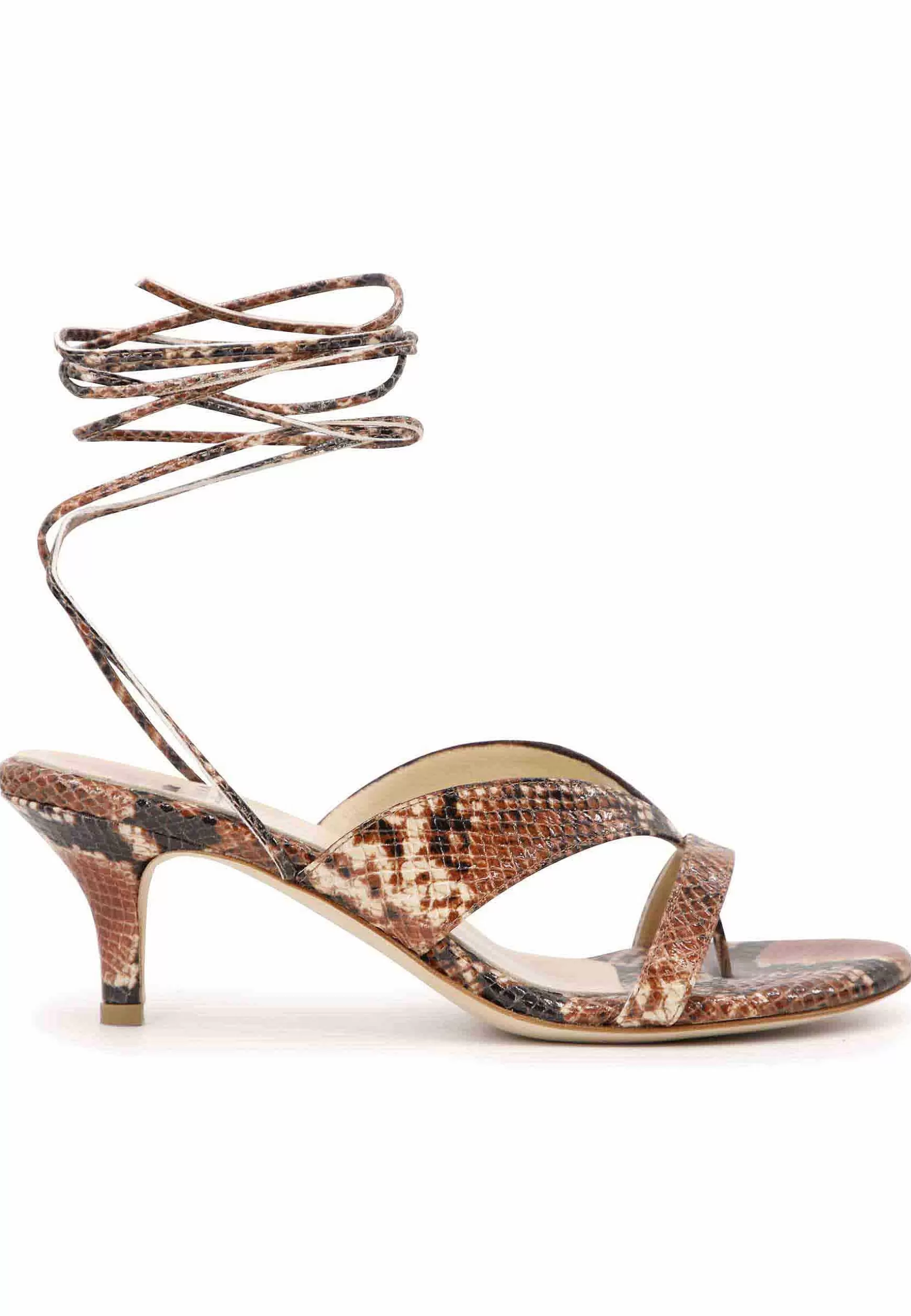 Sandai Infradito Donna In Pee Stampata Marrone Con accetti Aa Cavigia E Suoa In Cuoio*L Discount
