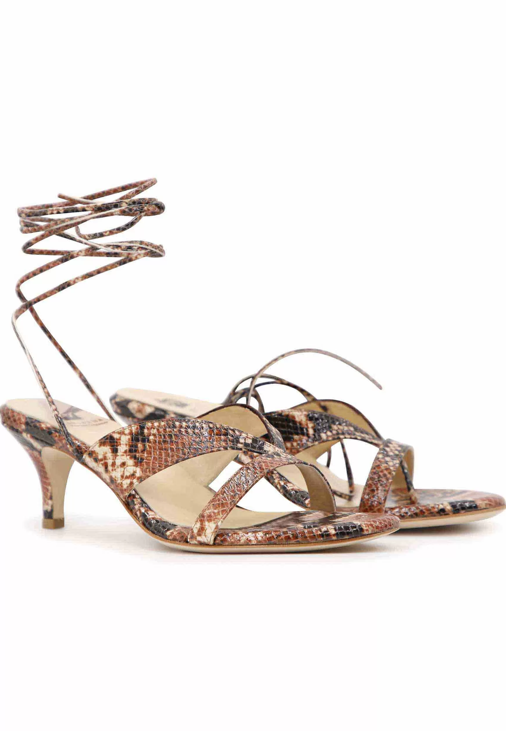 Sandai Infradito Donna In Pee Stampata Marrone Con accetti Aa Cavigia E Suoa In Cuoio*L Discount