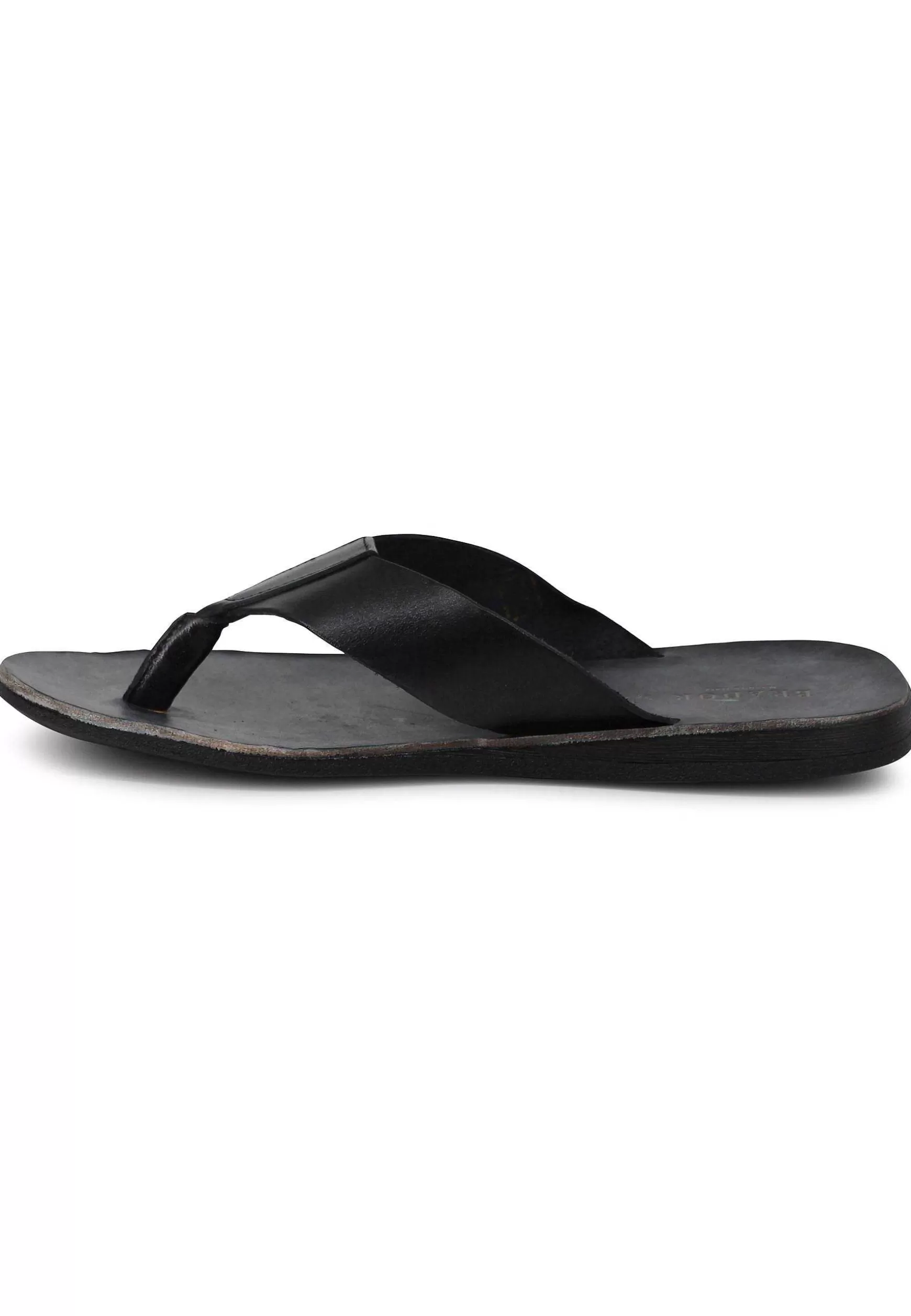 Sandali Infradito Uomo In Pelle Nera Con Suola In Gomma*Brador Best Sale