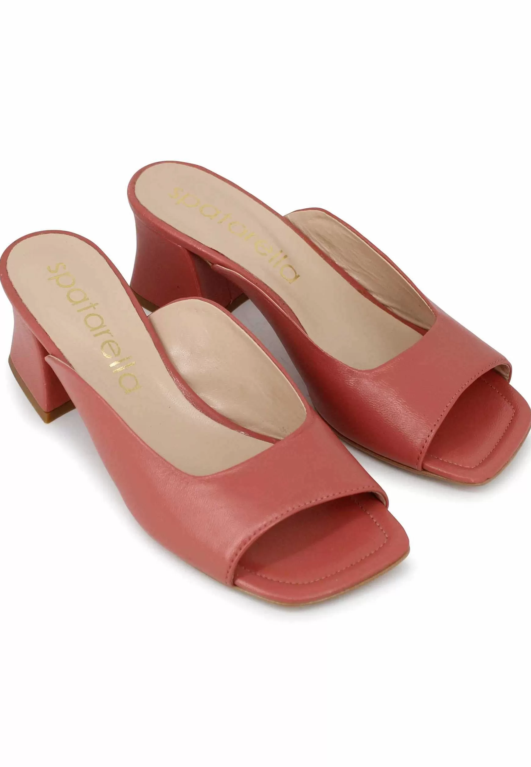 Sandali Scalzati Donna In Pelle Rosa Con Tacco In Tinta** Online
