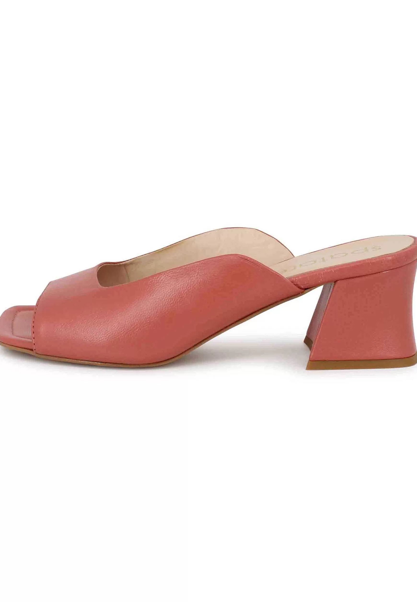 Sandali Scalzati Donna In Pelle Rosa Con Tacco In Tinta** Online