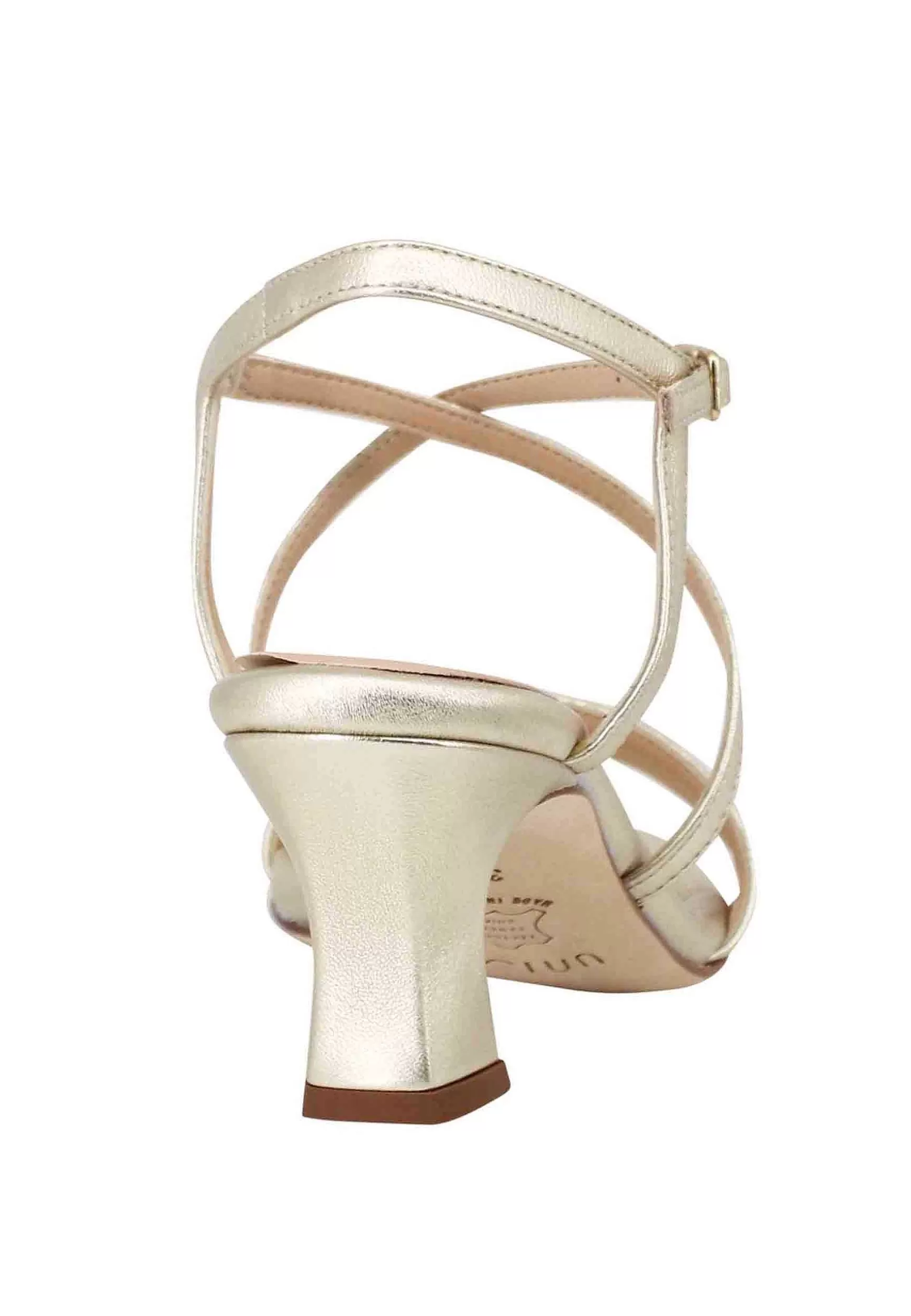 Sandali Slingback Da Donna In Pelle Platino Con Suola In Cuoio E Punta Quadra*Unisa Sale