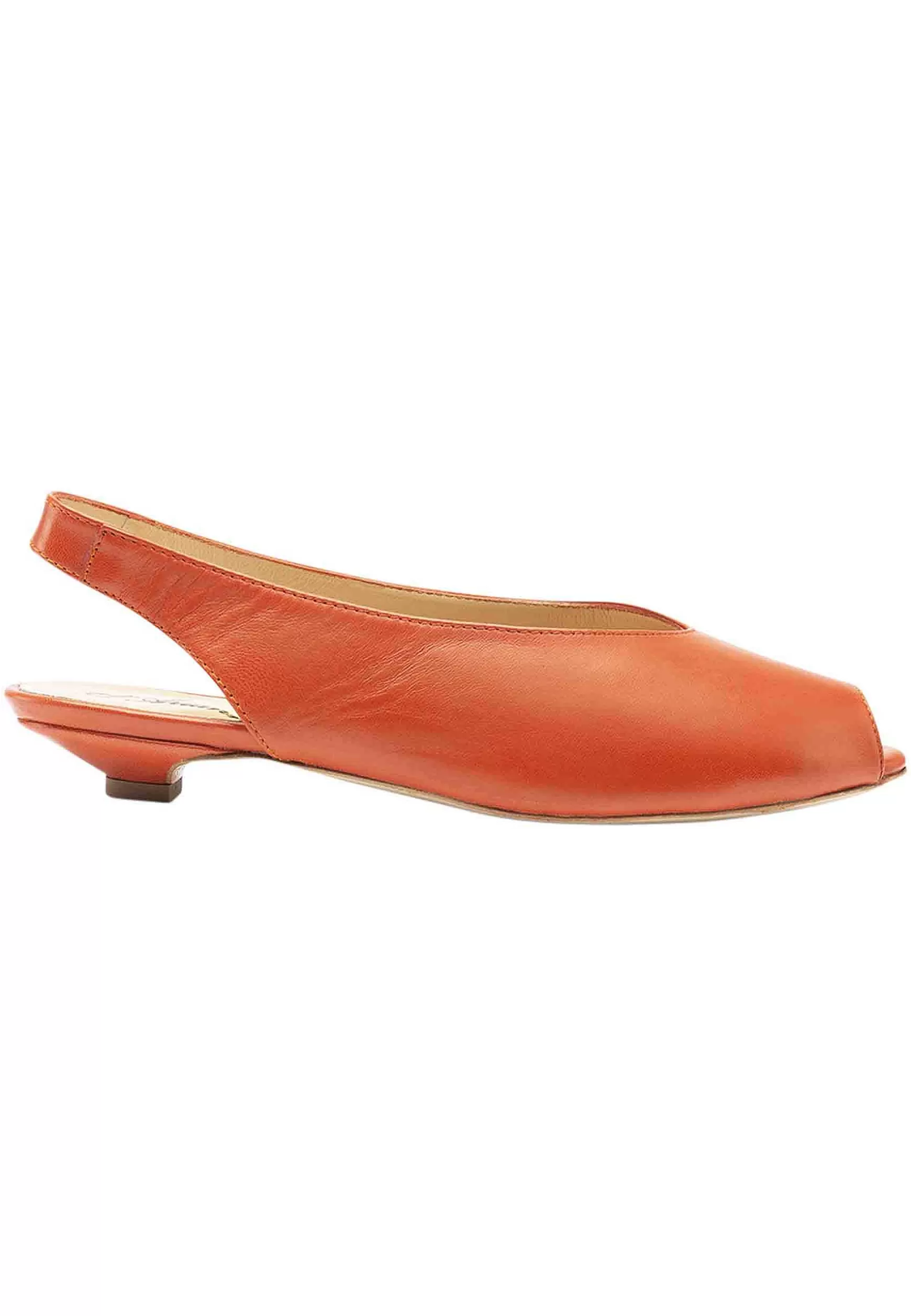 Sandai Singback Donna In Pee Arancio Tacco Basso E Suoa In Cuoio*L Outlet