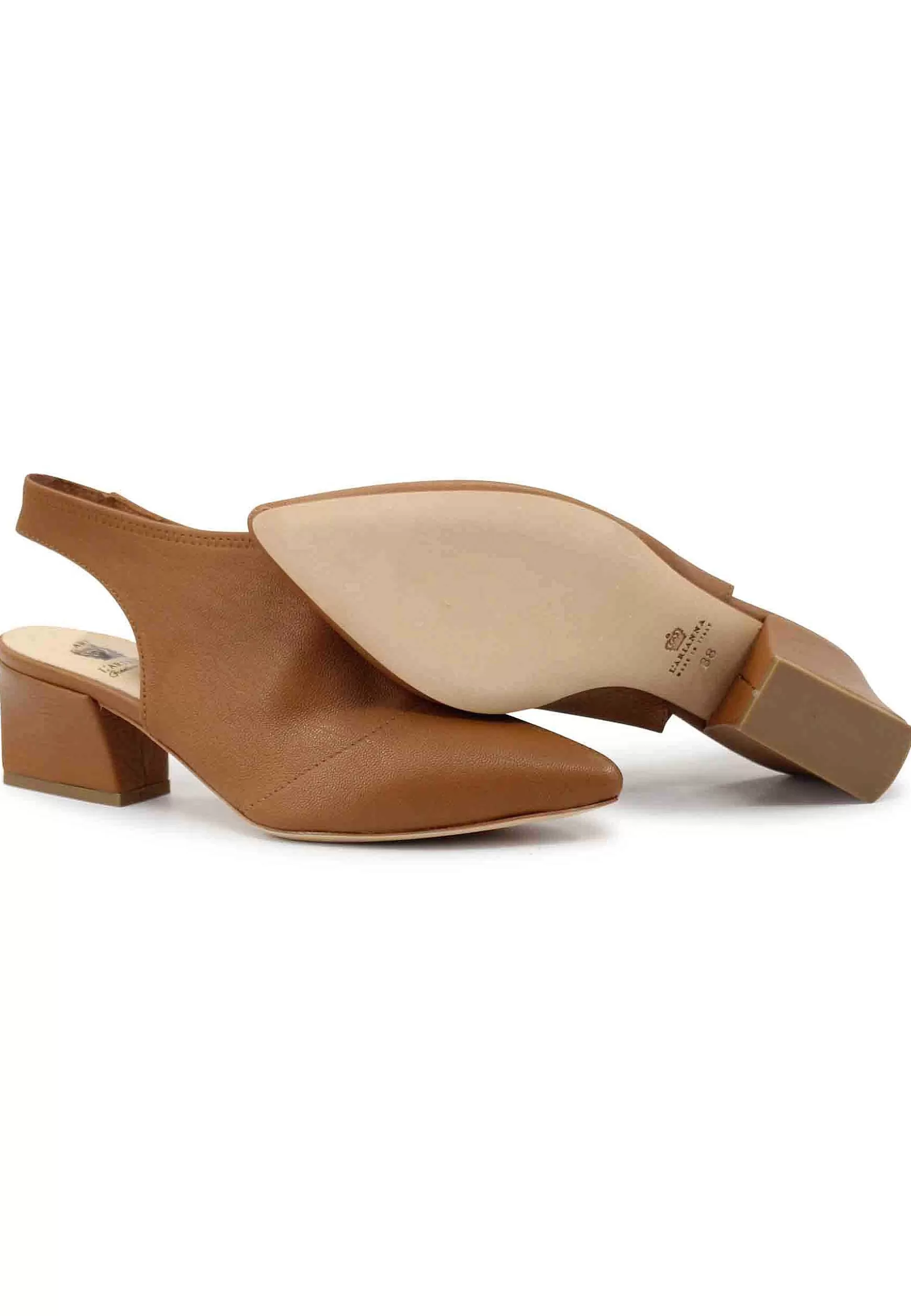 Sandai Singback Donna In Pee Cuoio Easticizzata Con Punta Chiusa*L Flash Sale
