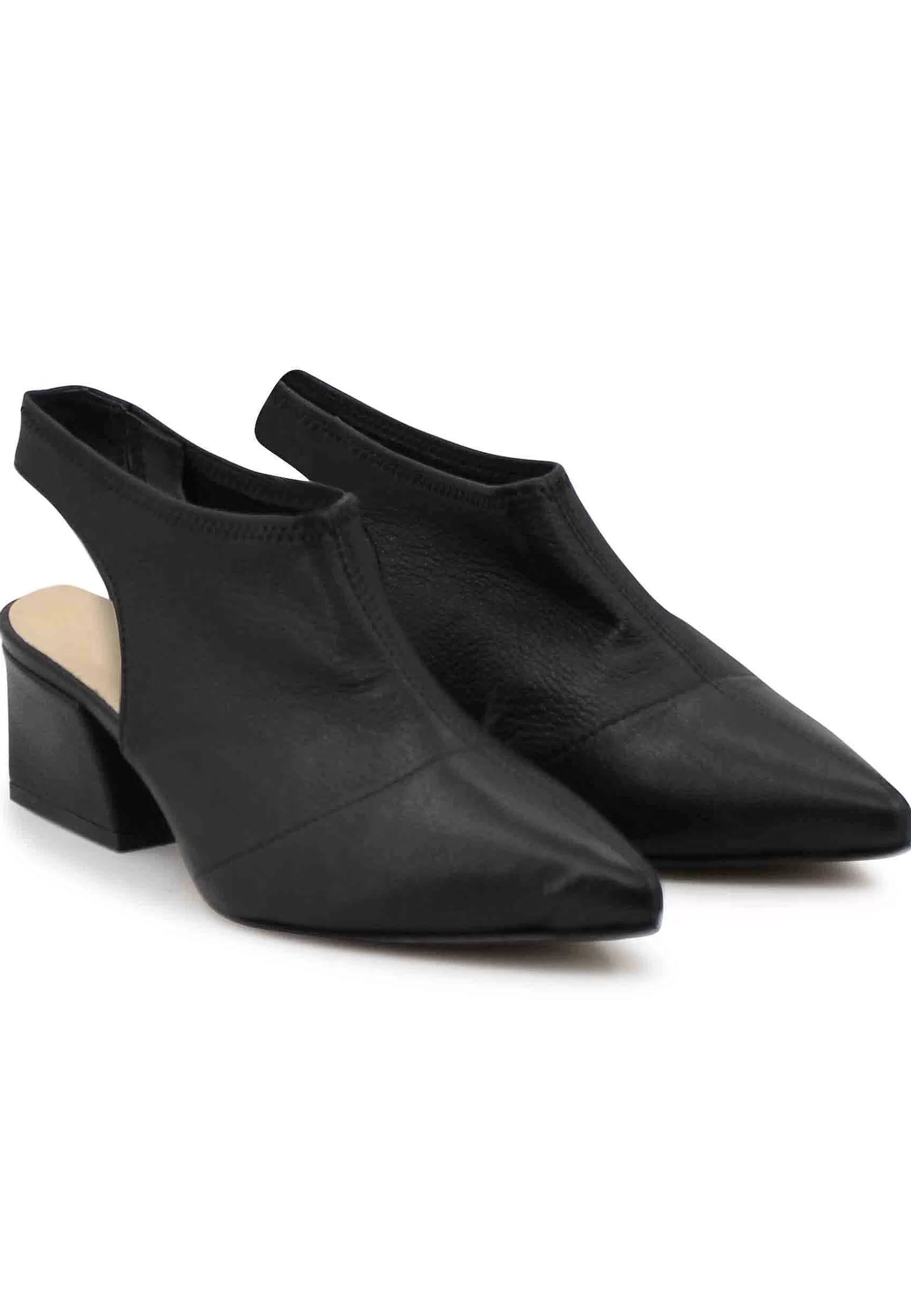 Sandai Singback Donna In Pee Nera Easticizzata Con Punta Chiusa*L Discount
