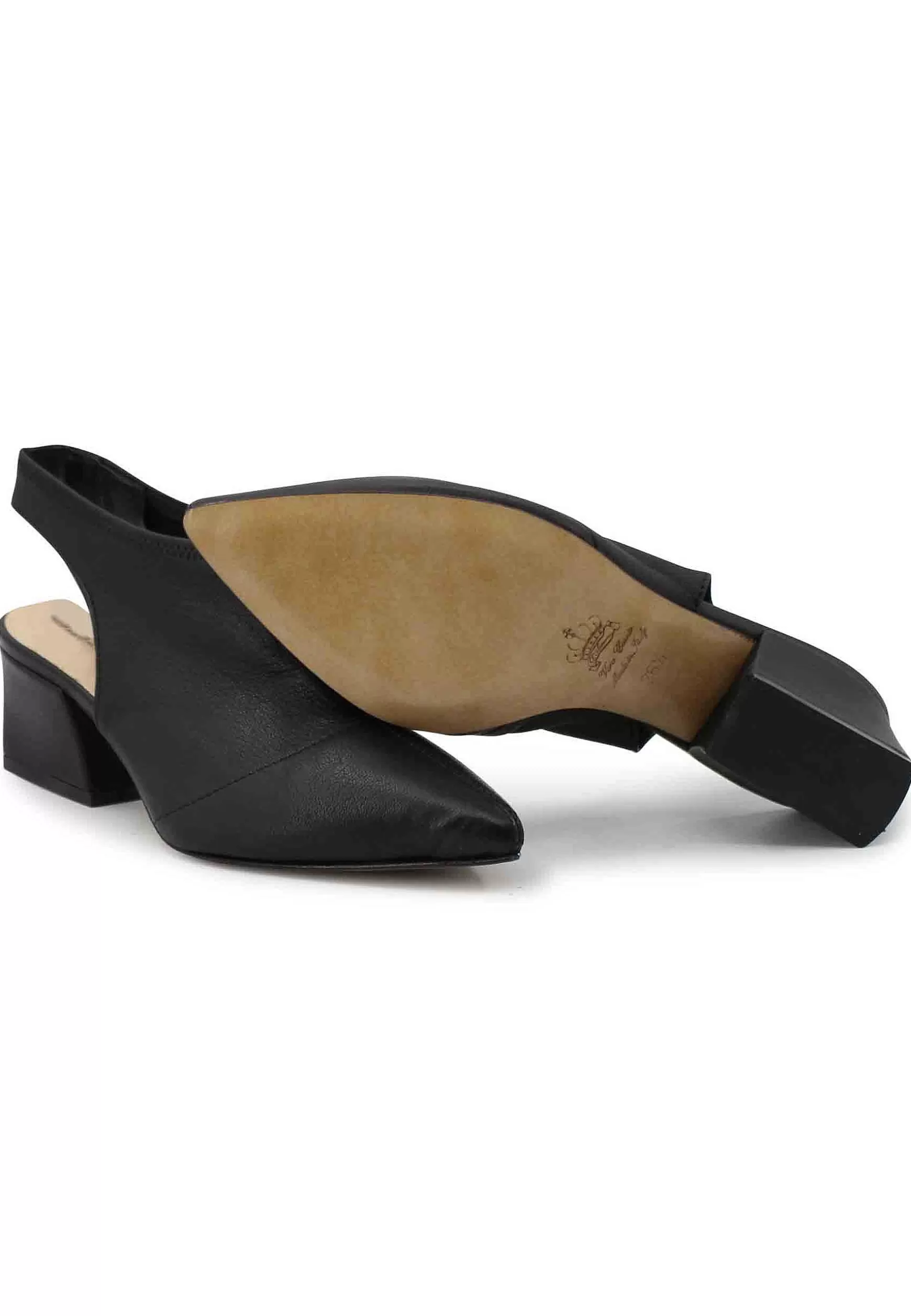 Sandai Singback Donna In Pee Nera Easticizzata Con Punta Chiusa*L Discount