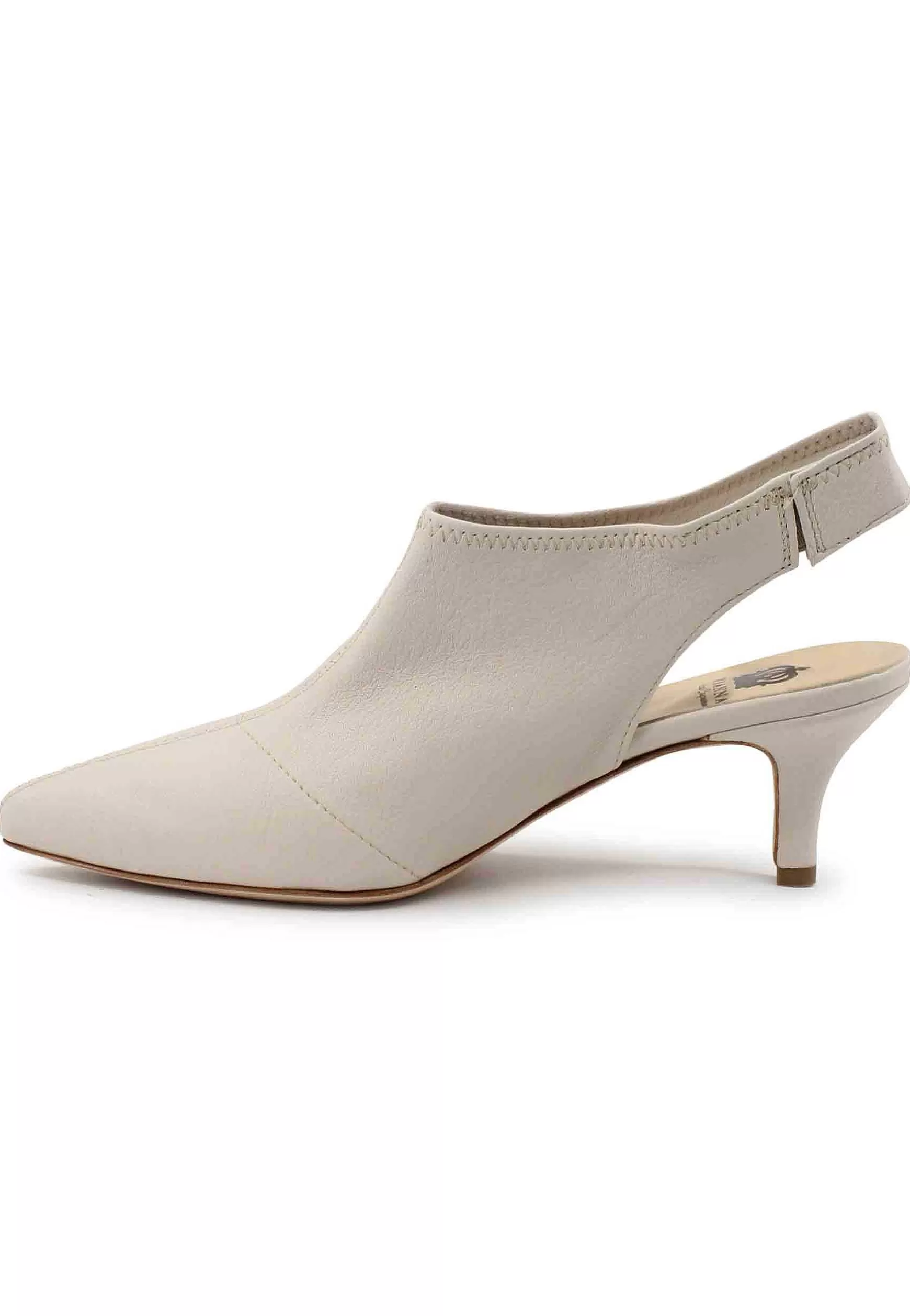 Sandai Singback Donna In Pee Off White Easticizzata Con Punta Chiusa*L Outlet
