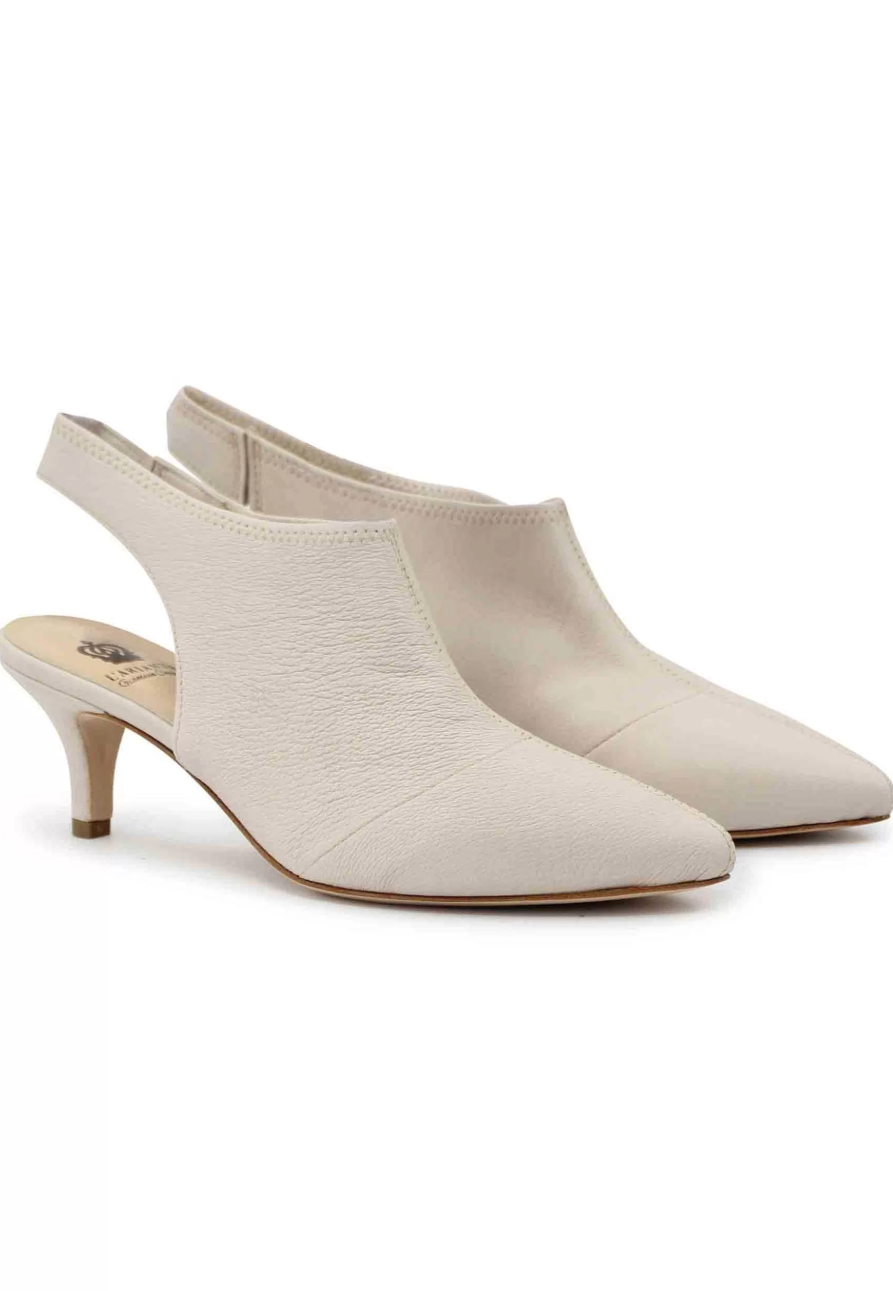 Sandai Singback Donna In Pee Off White Easticizzata Con Punta Chiusa*L Outlet