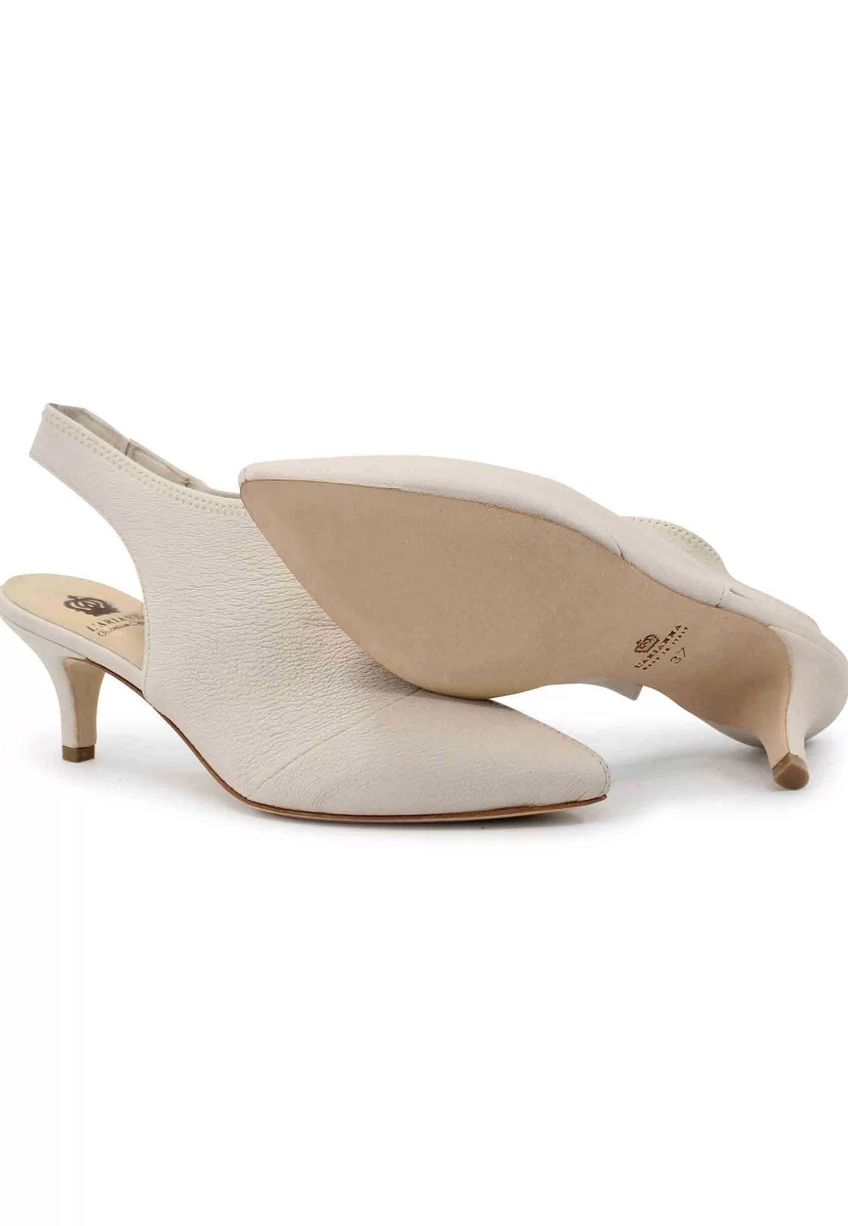 Sandai Singback Donna In Pee Off White Easticizzata Con Punta Chiusa*L Outlet