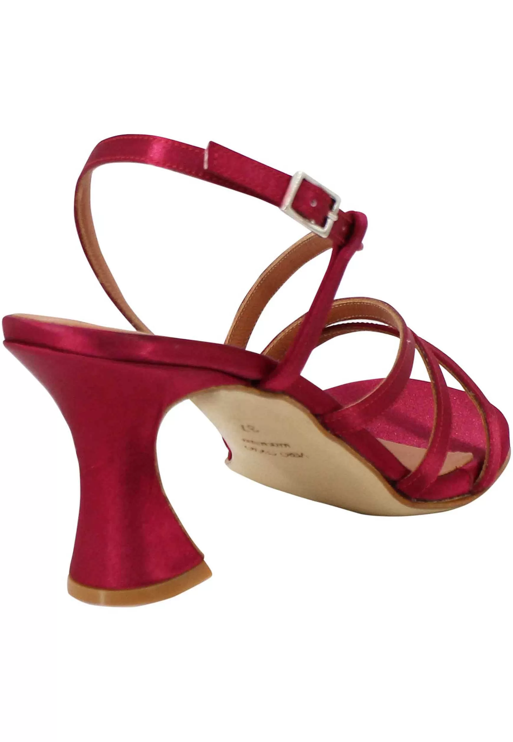 Sandali Slingback Donna In Raso Bordeaux E Suola In Cuoio*Tattoo New