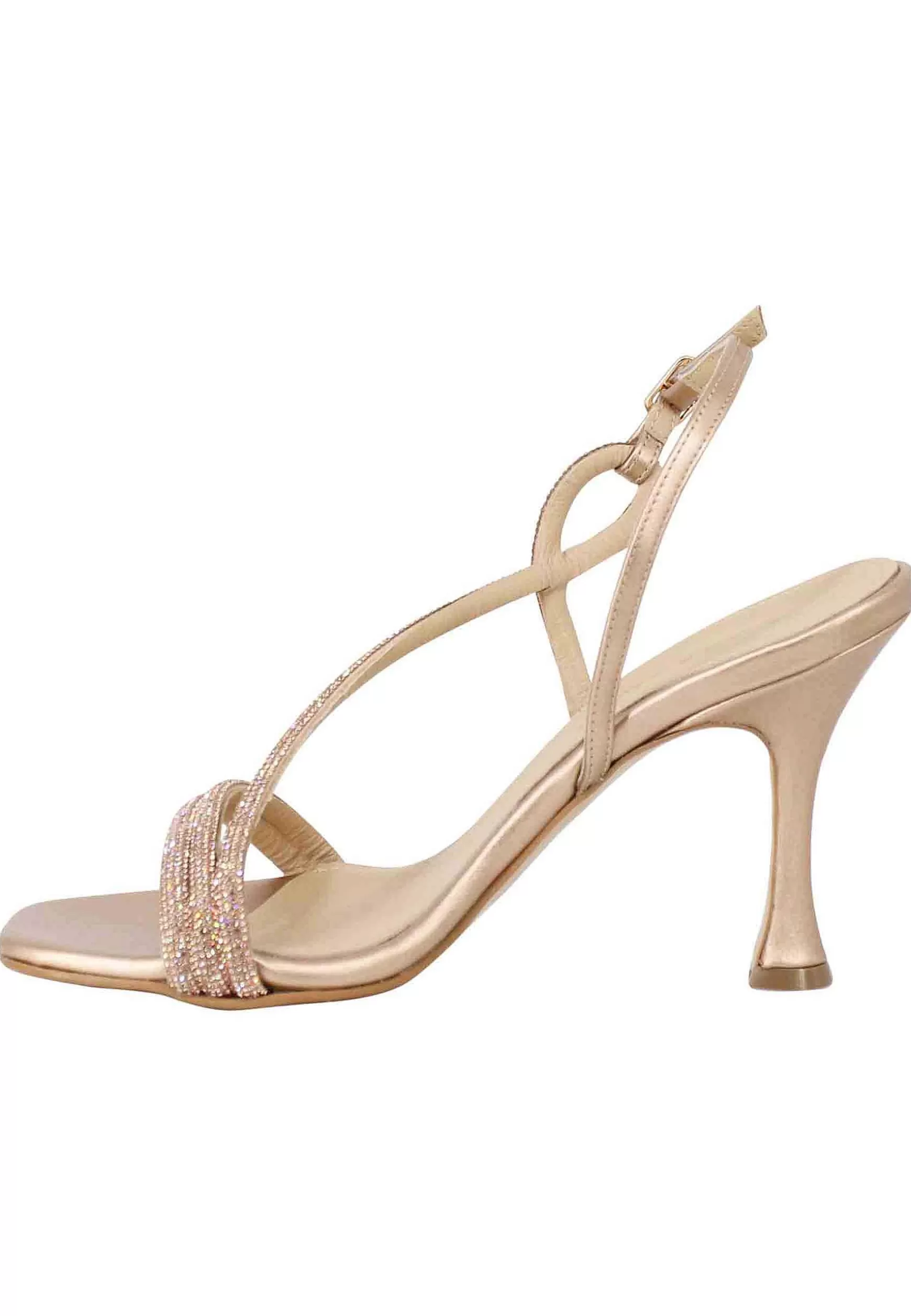 Sandali Slingback Donna In Strass Rosa Lame E Tacco Alto*Tsakiris Mallas Hot