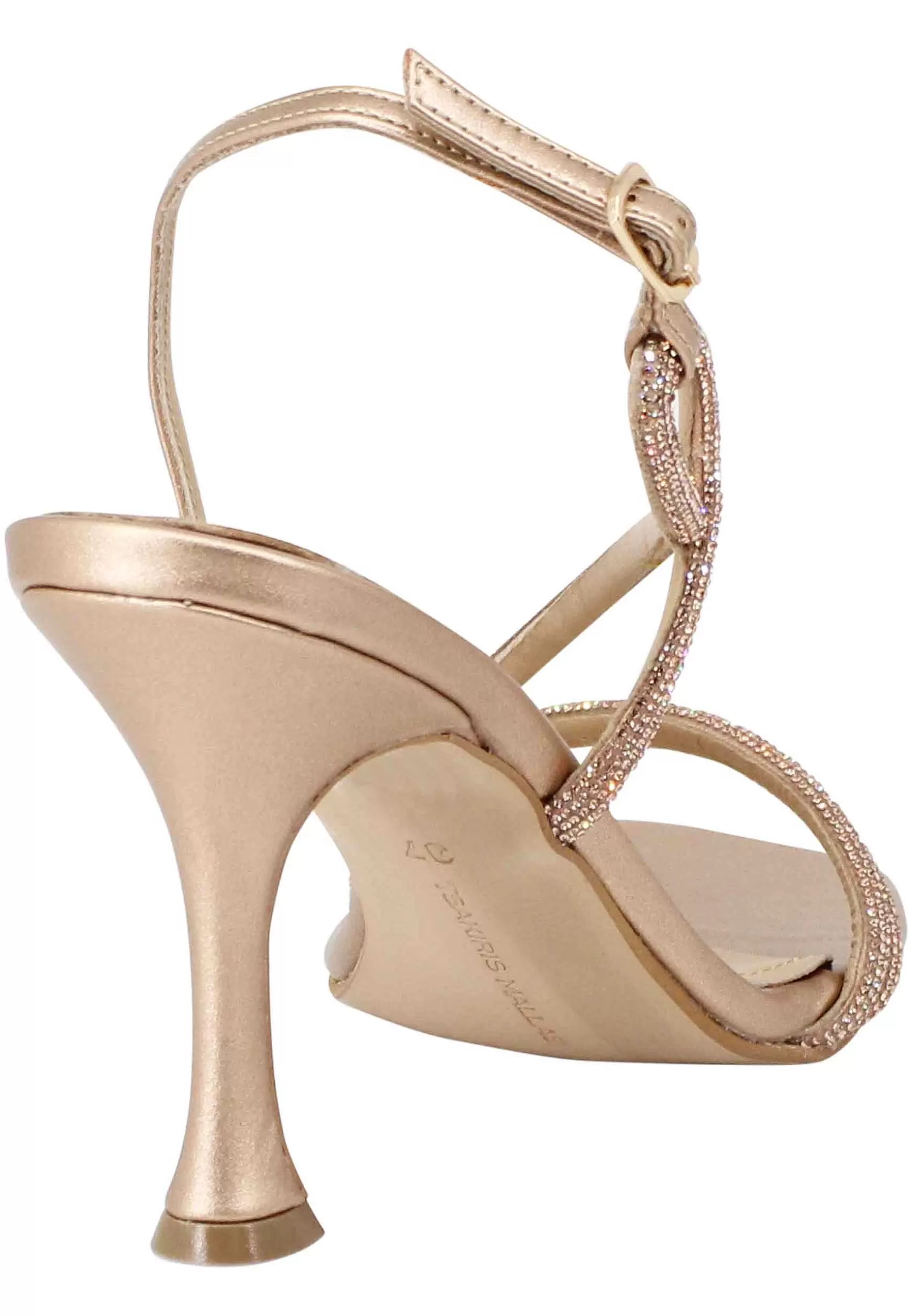 Sandali Slingback Donna In Strass Rosa Lame E Tacco Alto*Tsakiris Mallas Hot