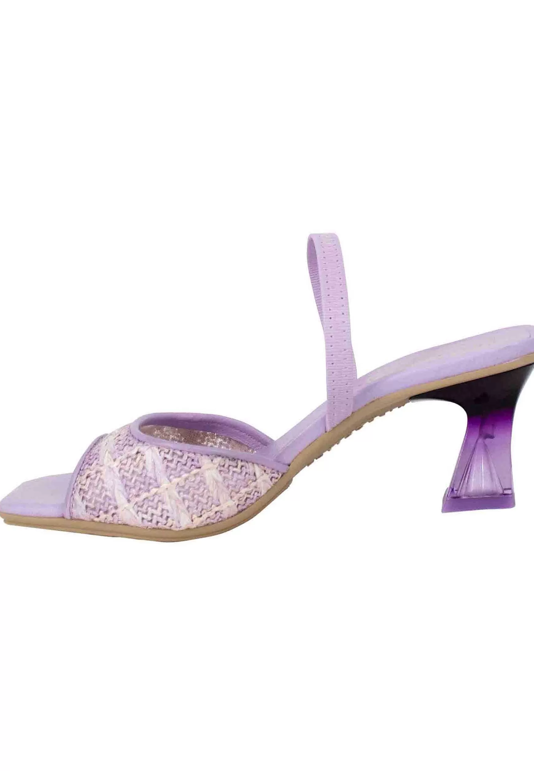Sandali Slingback Greta Donna In Pelle Di Colore Lavanda Con Cinturino Elasticizzato E Tacco Trasparente*Hispanitas Flash Sale