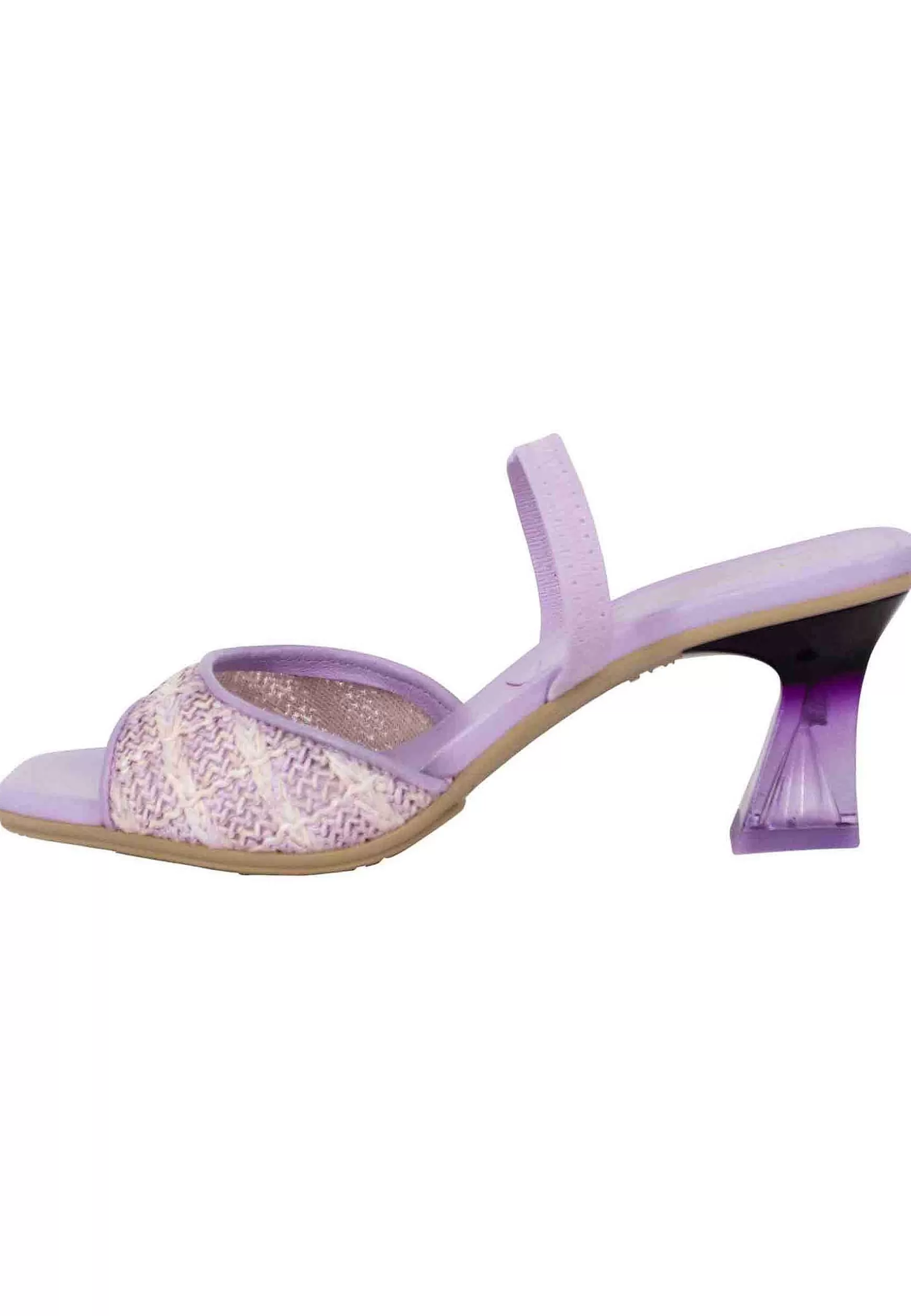 Sandali Slingback Greta Donna In Pelle Di Colore Lavanda Con Cinturino Elasticizzato E Tacco Trasparente*Hispanitas Flash Sale