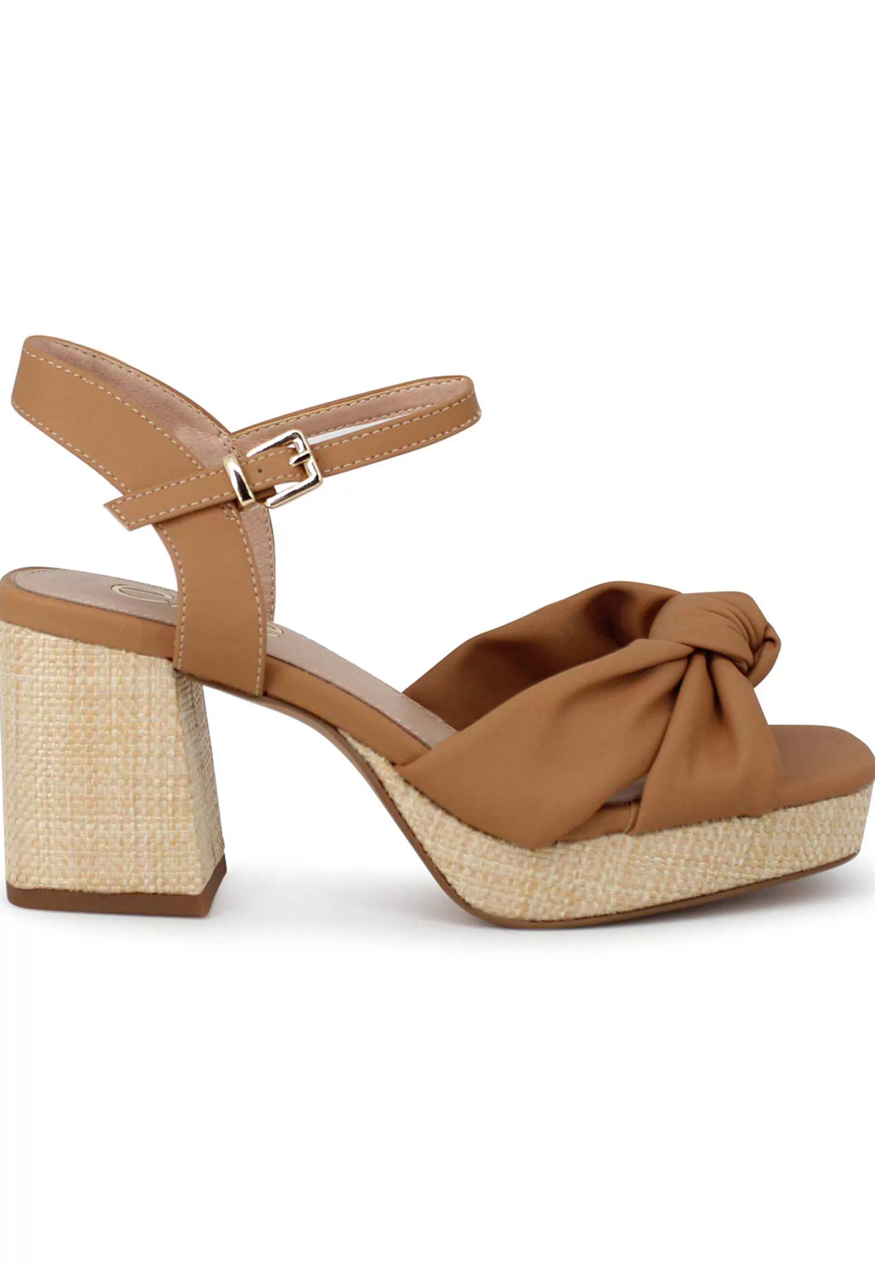 Sandali Vegan Donna In Eco Pelle Cuoio Cinturino Alla Caviglia Con Tacco E Plateau*Exe Online